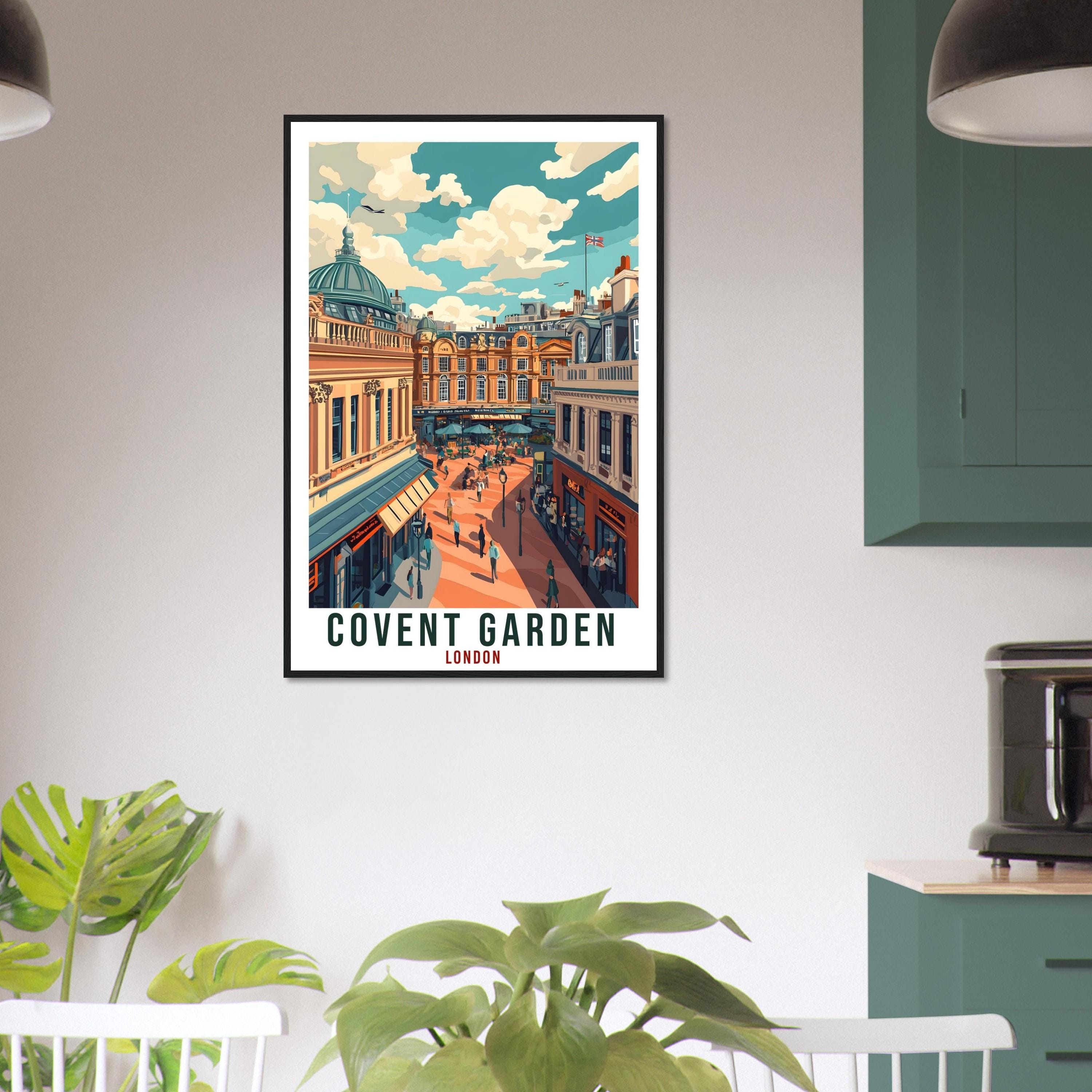 Covent Garden London Travel Print England Decor London Wall Art Gift Wall Hanging Art Lover Covent Garden England Artwork Travel Poster Art