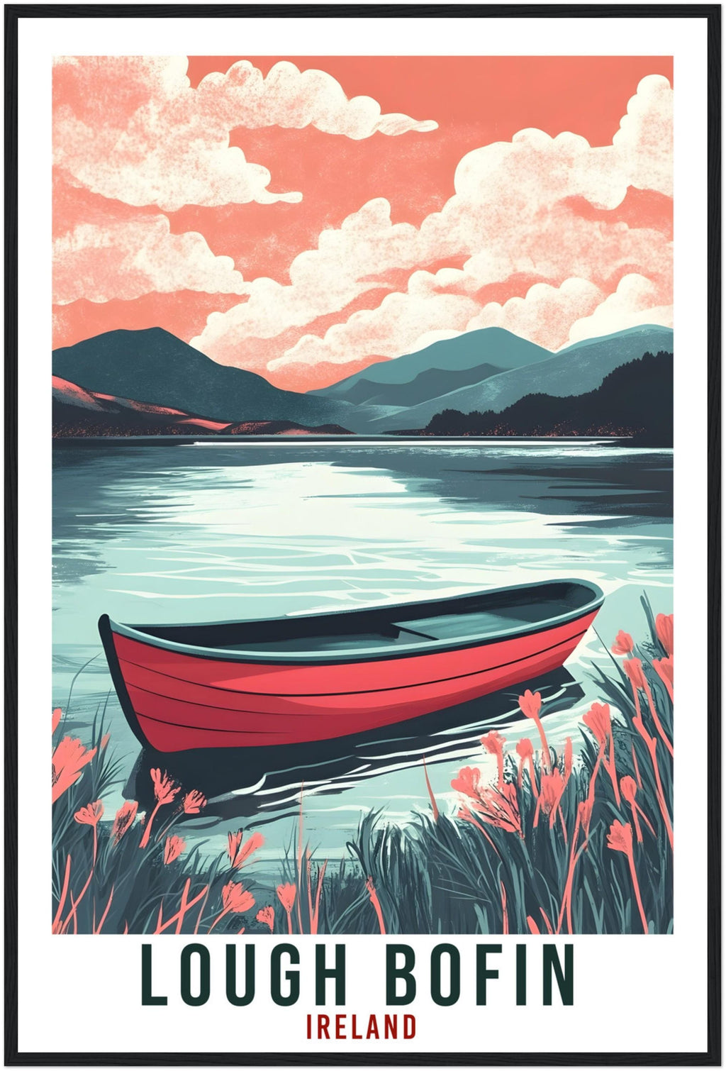 Lough Bofin Travel Print Ireland Home Decor Lough Bofin Wall Art Wall Hanging Art Lover Irish Artwork Travel Poster Ireland Travel Art