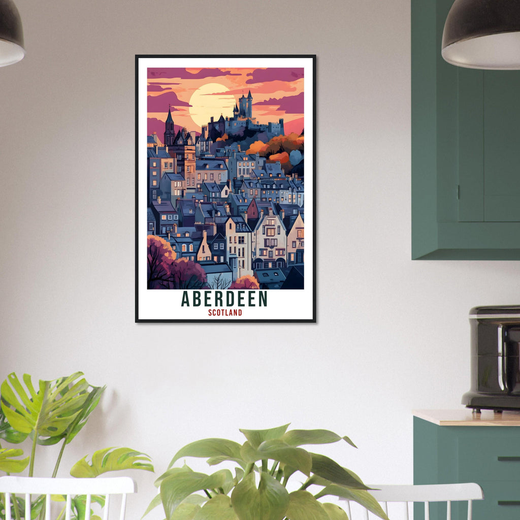 Aberdeen Travel Print Scotland Home Decor Aberdeen Wall Art Wall Hanging Art Lover Scotland Artwork Travel Poster Aberdeen Travel Art Gift