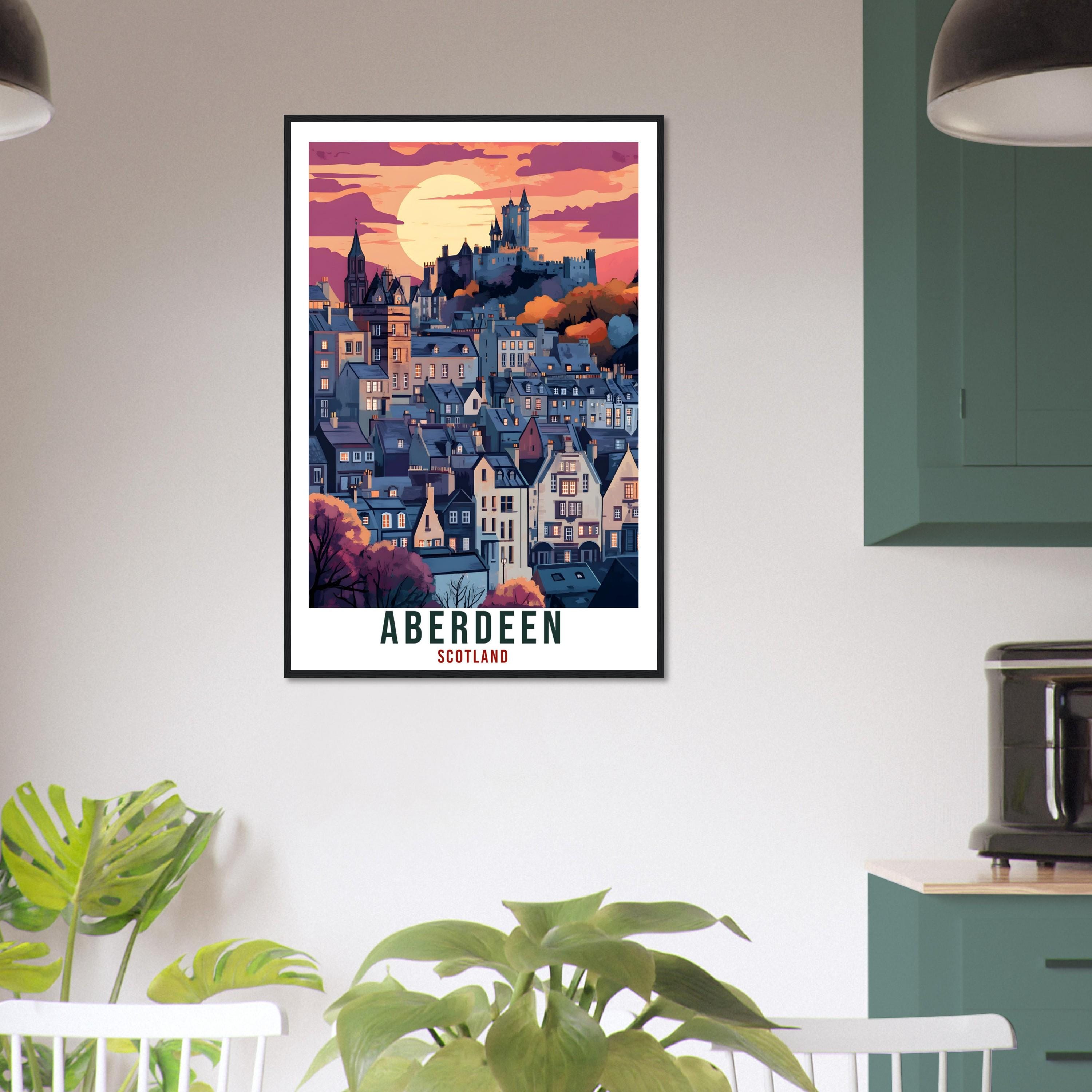 Aberdeen Travel Print Scotland Home Decor Aberdeen Wall Art Wall Hanging Art Lover Scotland Artwork Travel Poster Aberdeen Travel Art Gift