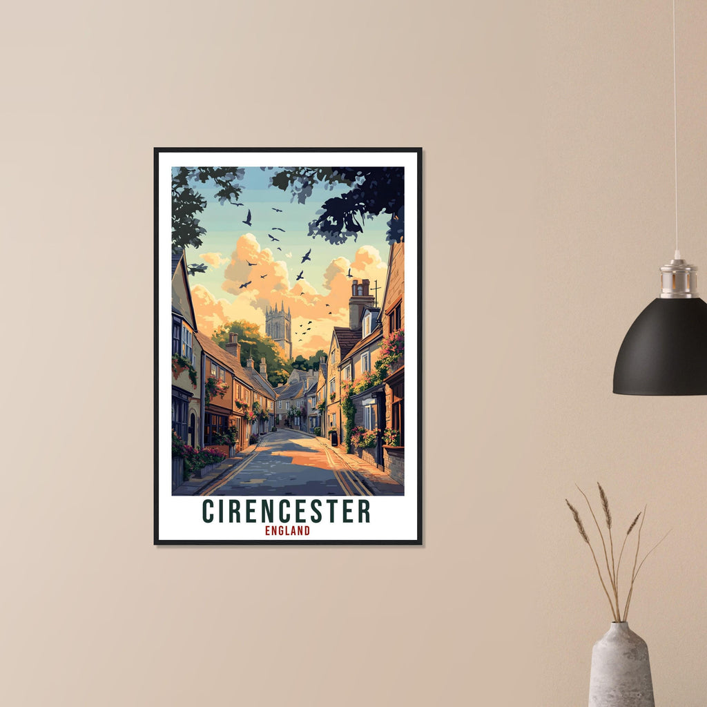 Cirencester Travel Print England Home Decor Cirencester Wall Art Gift Wall Hanging Art Lover England Republic Artwork Travel Poster UK Art