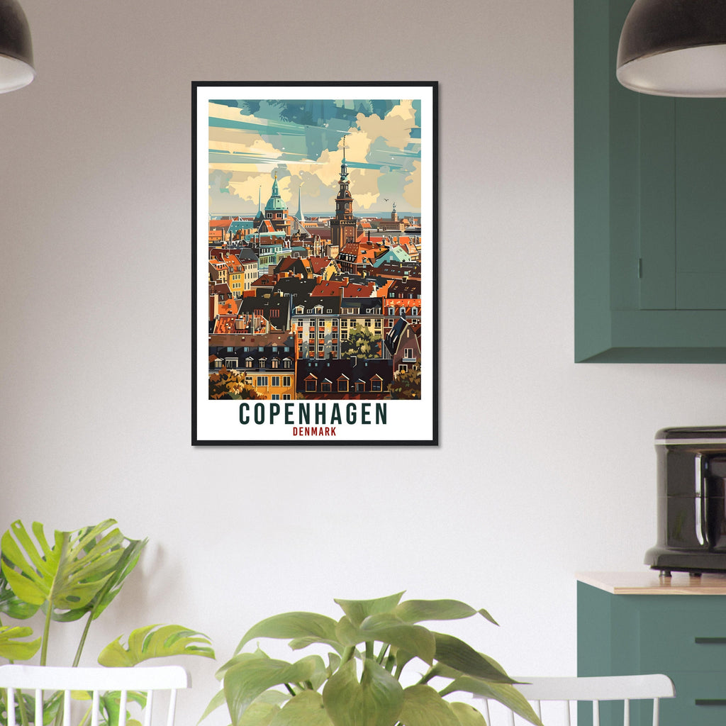 Copenhagen Travel Print Denmark Wall Art Wall Hanging Home Living Décor Copenhagen Gift Art Lovers Denmark Artwork Gift Danish Travel Poster