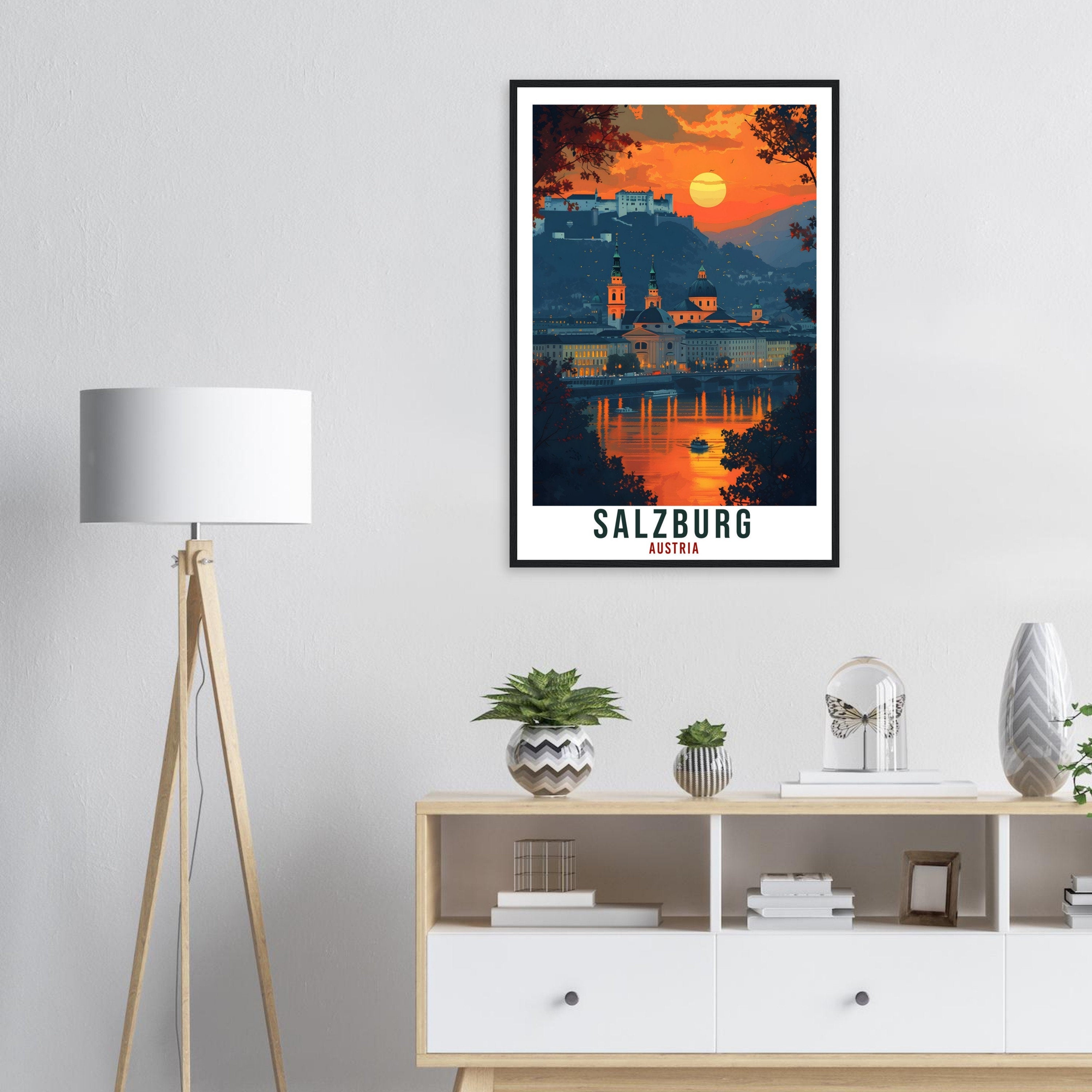 Salzburg Gift Travel Print Austria Decor Salzburg Austrian City Wall Art Gift Wall Hanging Art Lover Austria Artwork Salzburg Travel Poster