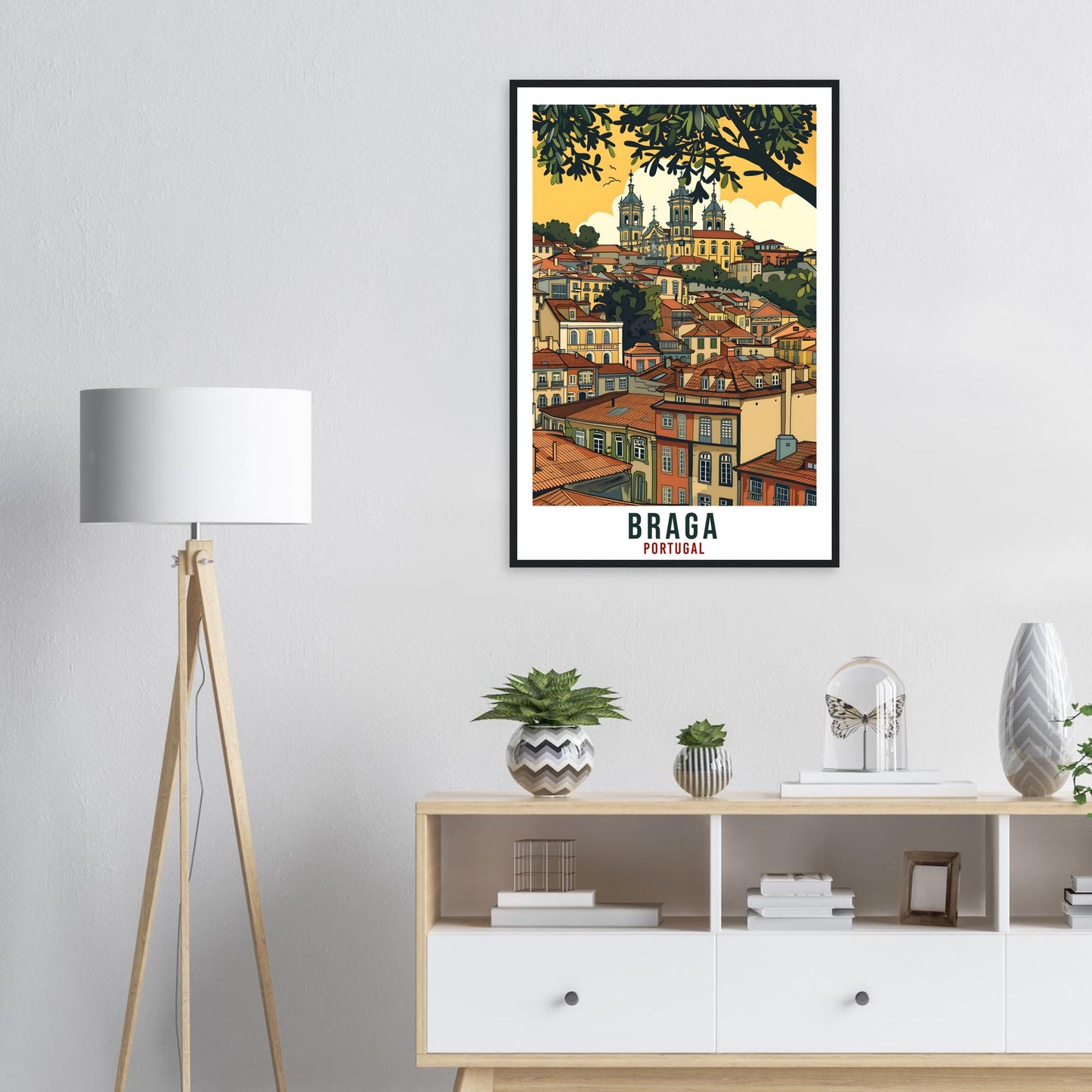 Braga Travel Print Portugal Wall Art Wall Hanging Home Décor Braga Gift Portugal Landmark Artwork Gift Braga Portugal Holiday Travel Poster