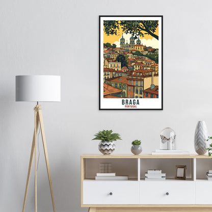Braga Travel Print Portugal Wall Art Wall Hanging Home Décor Braga Gift Portugal Landmark Artwork Gift Braga Portugal Holiday Travel Poster