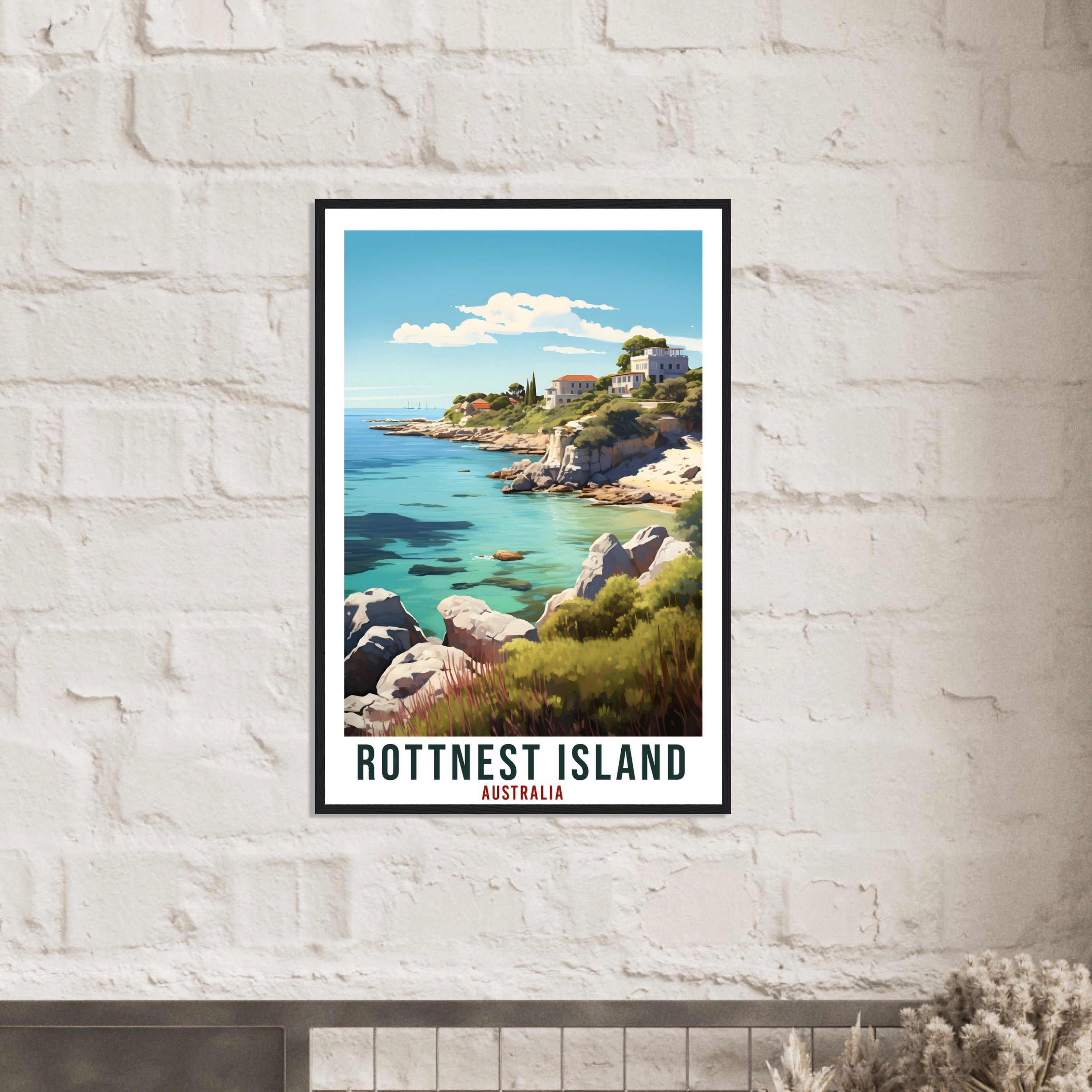 Rottnest Island Travel Poster Wall Art Rottnest Australia Home Décor Artwork Art Gift Rottnest Island Travel Print Australian Art Lover Gift