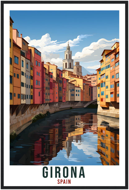 Girona Travel Print Spain Home Decoration Girona Spanish City Wall Art Gift Wall Hanging Art Lover Spain Artwork Girona Travel Poster Gift