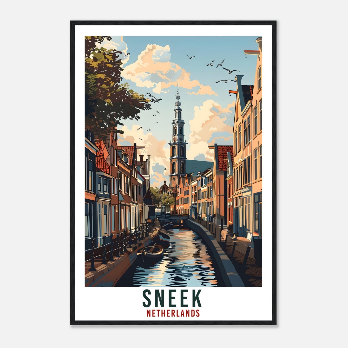 Sneek Travel Print Holland Wall Art Wall Hanging Home Décor Sneek Gift Art Lovers Gift Dutch Artwork Gift The Netherlands Travel Poster