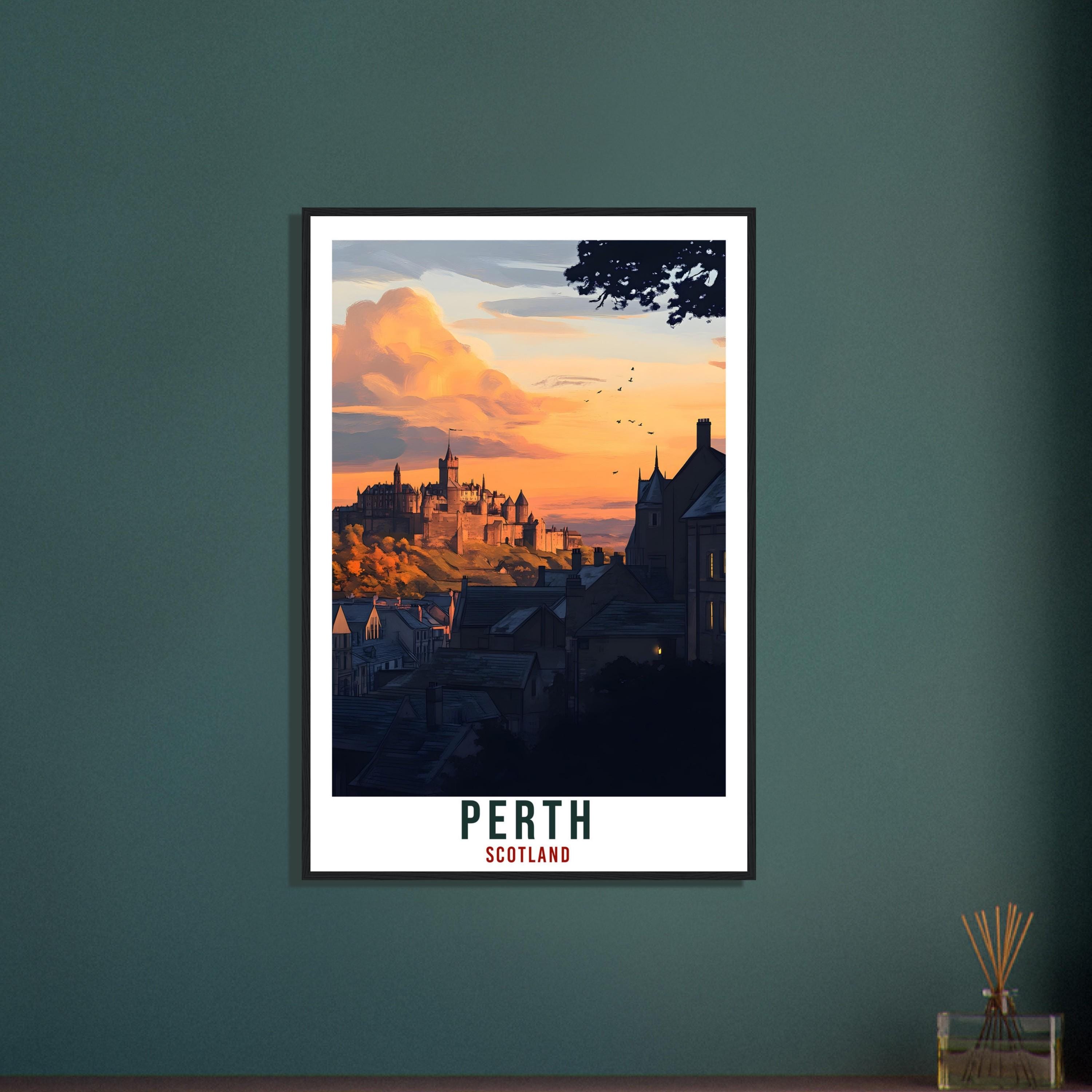 Perth Travel Print Scotland Home Decor Perth Wall Art Wall Hanging Art Lover Scotland Artwork Travel Poster Perth Travel Art Perth Scotland