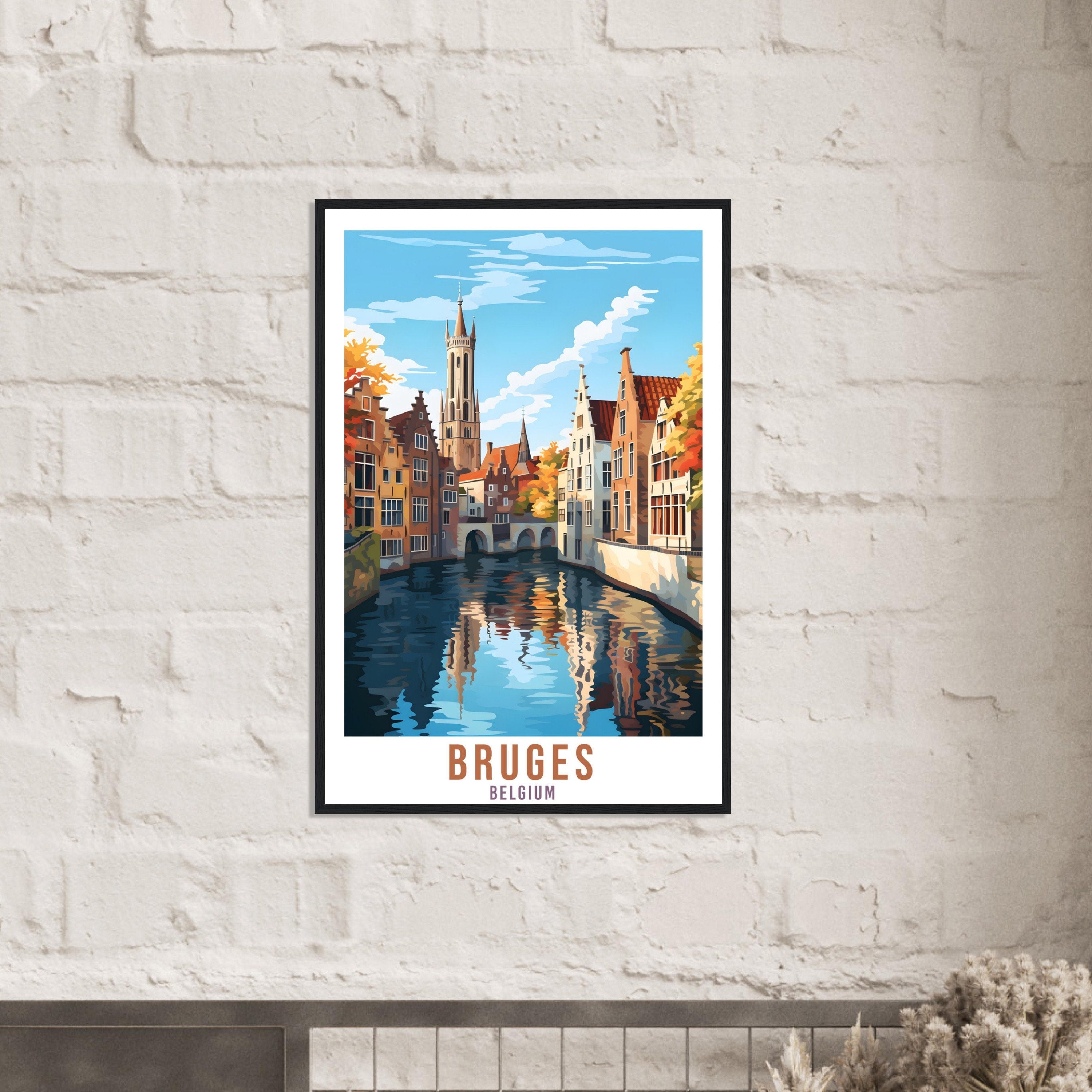 Bruges Travel Print Wall Art Bruges Belgium Home Décor Artwork Wall Hanging Bruges Art Gifts Bruges Travel Poster Belgian Art Lovers Gift