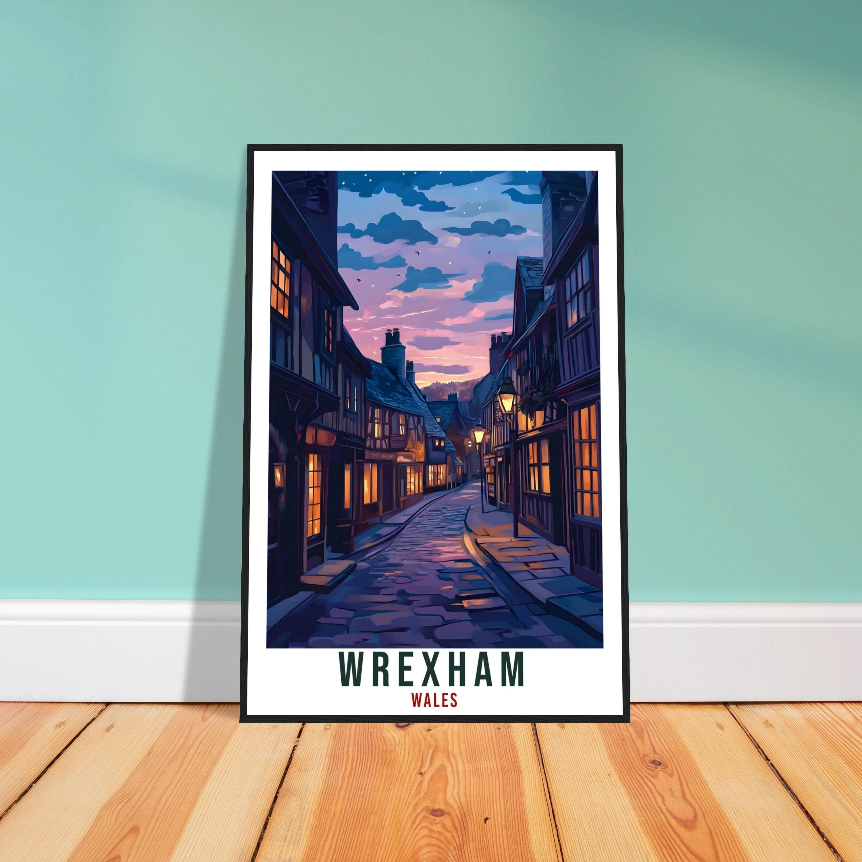 Wrexham Travel Print Wales Home Decor Wrexham Wall Art Wall Hanging Art Lover Wales Artwork Travel Poster Wales Wrexham Travel Art Gift