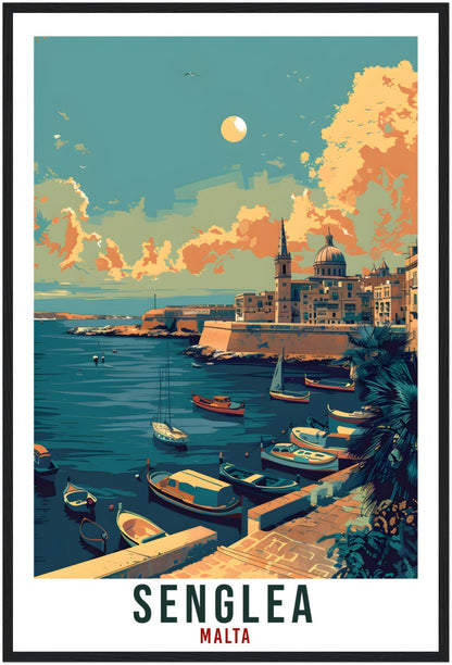 Senglea Travel Print Malta Wall Art Wall Hanging Home Living Décor Senglea Gift Art Lovers Gift Malta Artwork Gift Malta Travel Poster