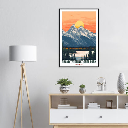 Grand Teton National Park Wyoming USA Travel Print Wall Art Wall Hanging Home Décor Grand Teton Gift Travel Art USA  Artwork Travel Poster