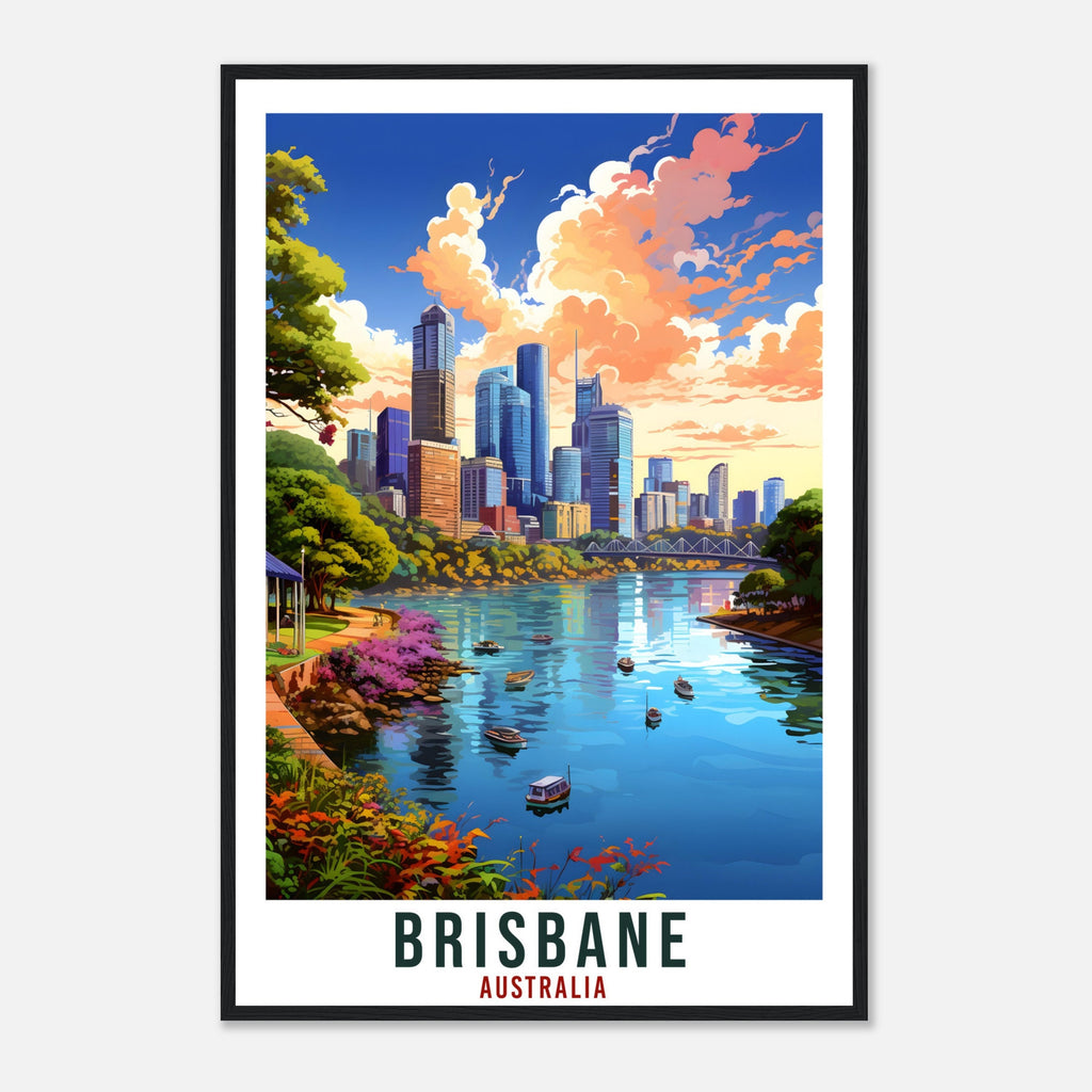 Brisbane Travel Poster Wall Art Brisbane Australia Home Décor Artwork Brisbane Art Gifts Brisbane Travel Print Australian Art Lovers Gift