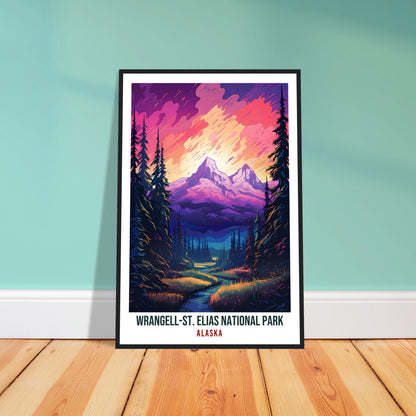 Wrangell-St Elias Travel Print Alaska Northern Light Wall Art Decor Travel Art Gift Wrangell-St Elias Travel Poster Alaska National Park Art