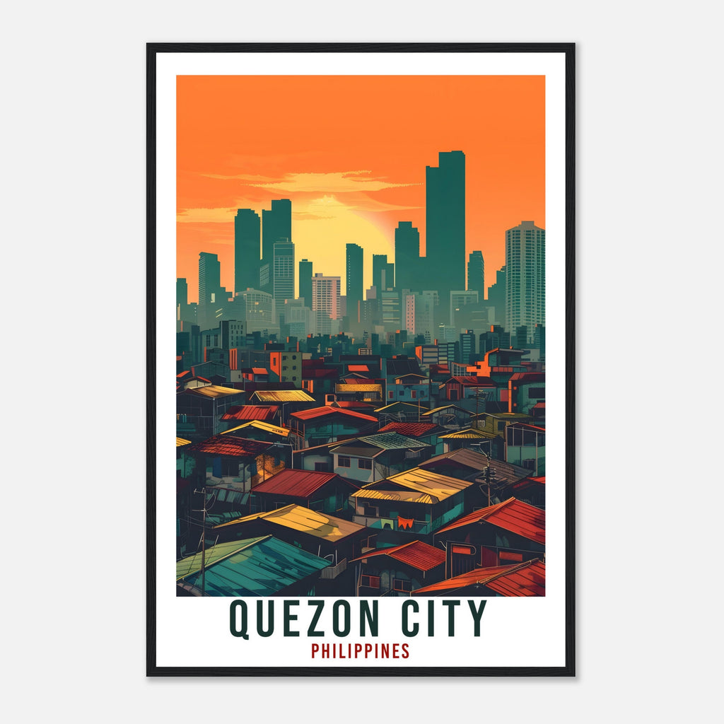 Quezon City Philippines Travel Print Wall Art Wall Hanging Home Décor Quezon City Gift Artwork Travel Art Philippines Quezon Travel Poster