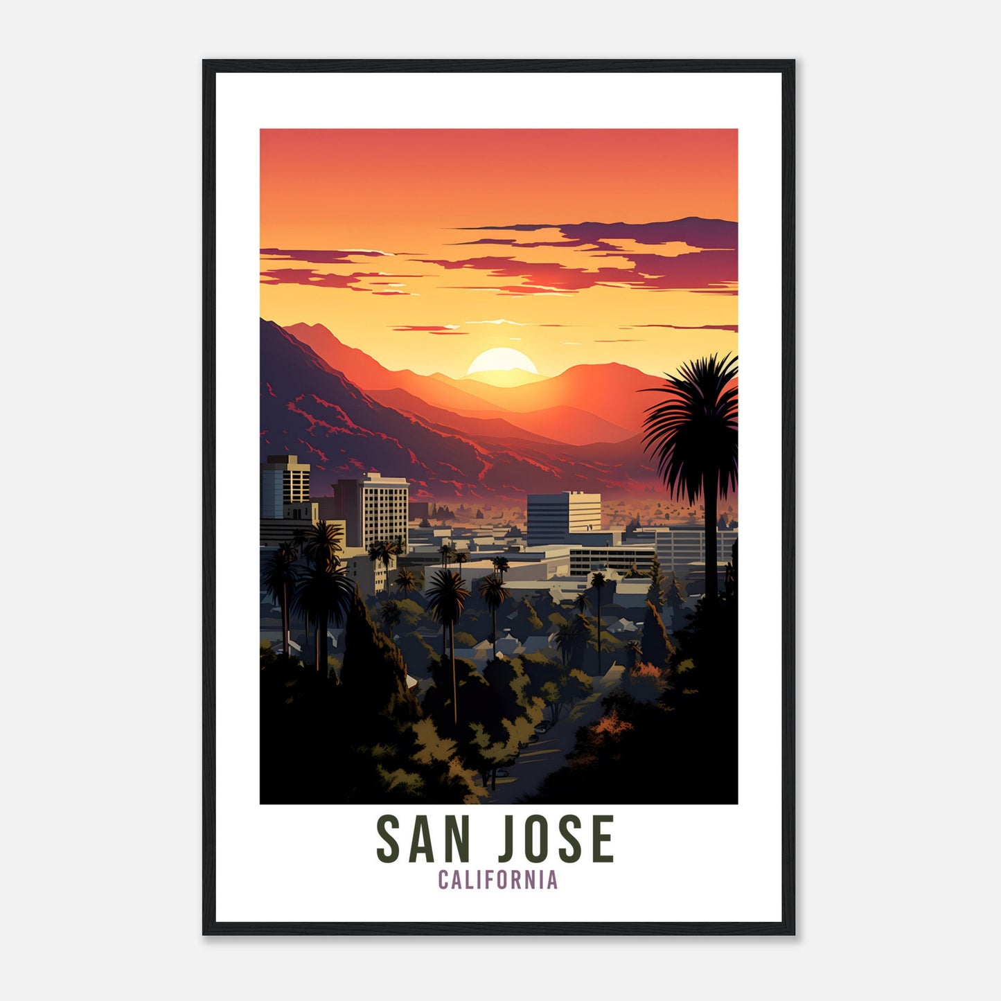 San Jose Travel Print San Jose California Wall Art San Jose Travel Poster Home Decor San Jose Art Lovers California Gift San Jose Travel Art