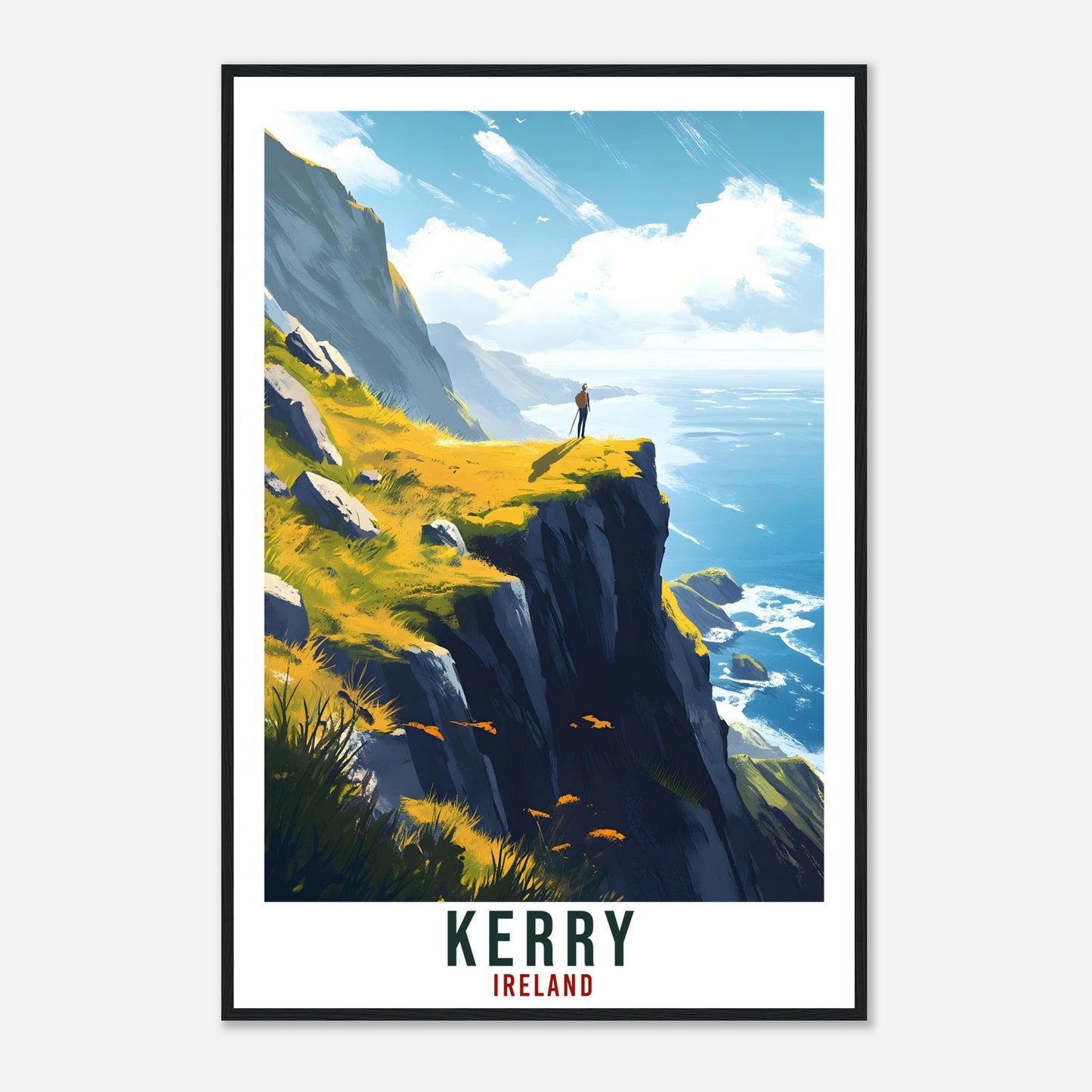 Kerry Travel Print Ireland Home Decor County Kerry Wall Art Wall Hanging Art Lover Irish Artwork Travel Poster Kerry Ireland Travel Art