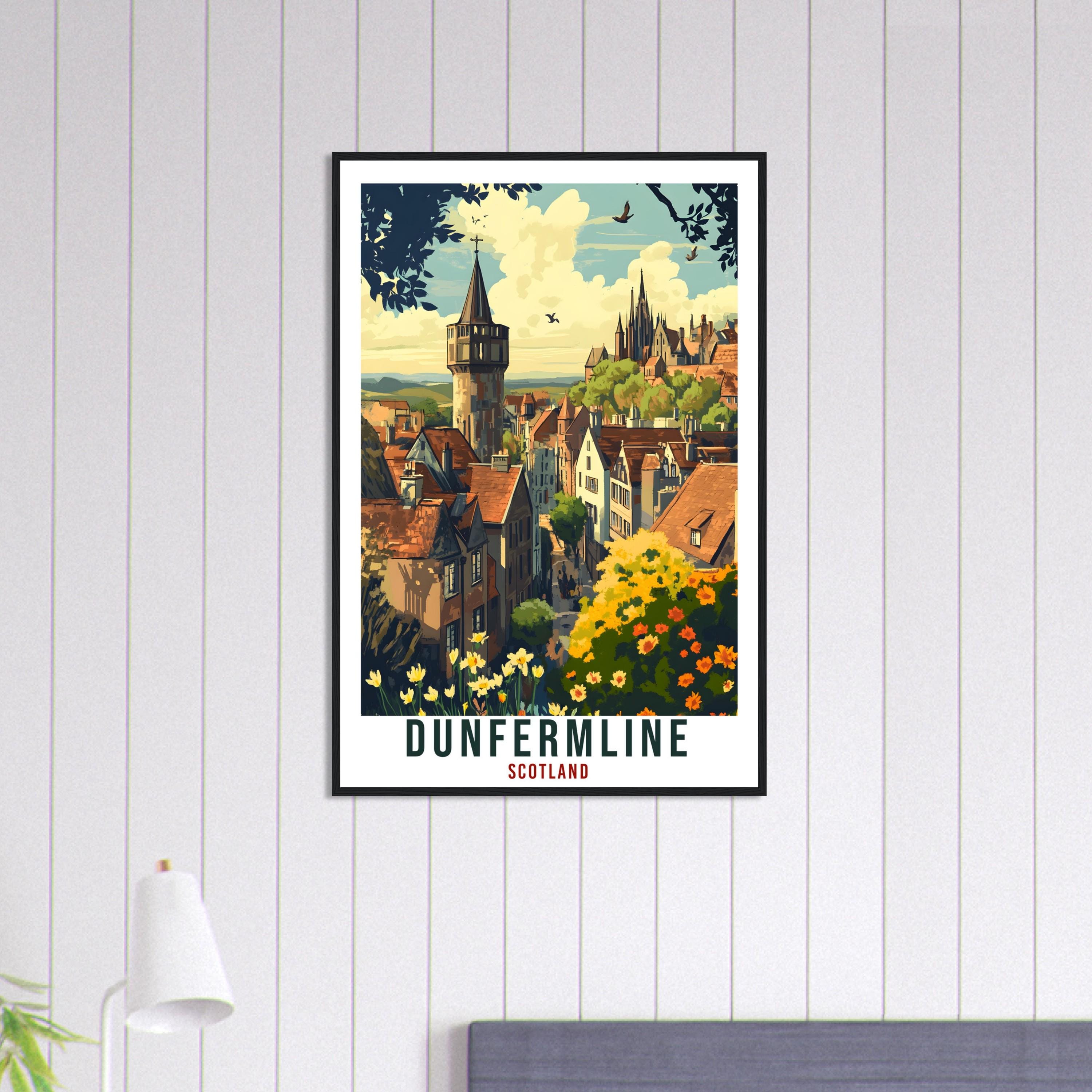 Dunfermline Travel Print Scotland Decor Dunfermline Wall Art Wall Hanging Art Lover Scotland Artwork Travel Poster Dunfermline Travel Art