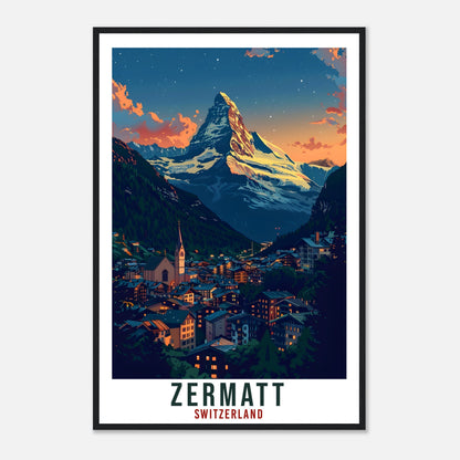 Zermatt Travel Print Swiss Wall Art Wall Hanging Home Living Décor Zermatt Gift Art Lovers Gift Switzerland Artwork Gift Swiss Travel Poster