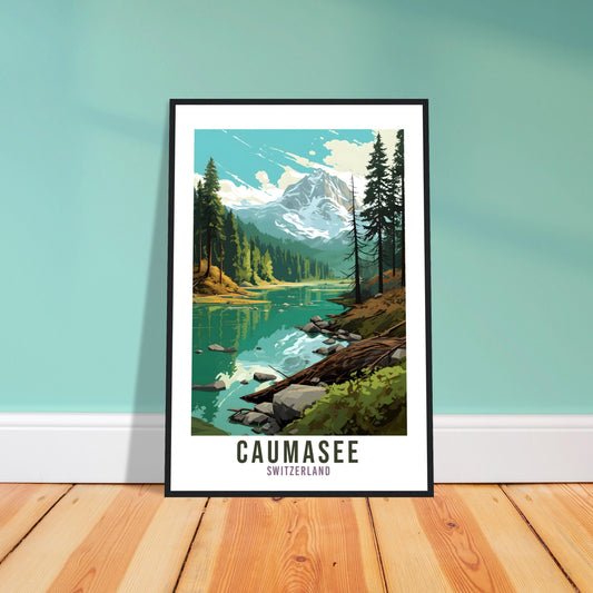Caumasee Travel Print Wall Art Switzerland Caumasee Art Print Travel Poster Landscape Artwork Caumasee Travel Poster Switzerland Travel Art