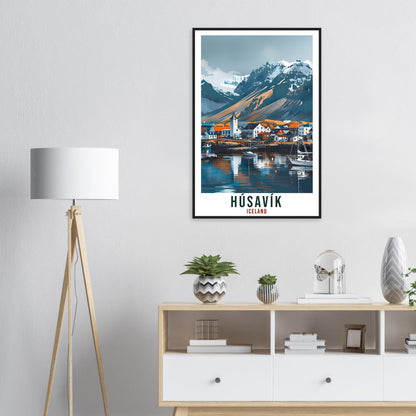Húsavík Iceland Travel Print Wall Art Wall Hanging Home Décor Húsavík Gift Travel Art Iceland Húsavík Artwork City Landscape Travel Poster