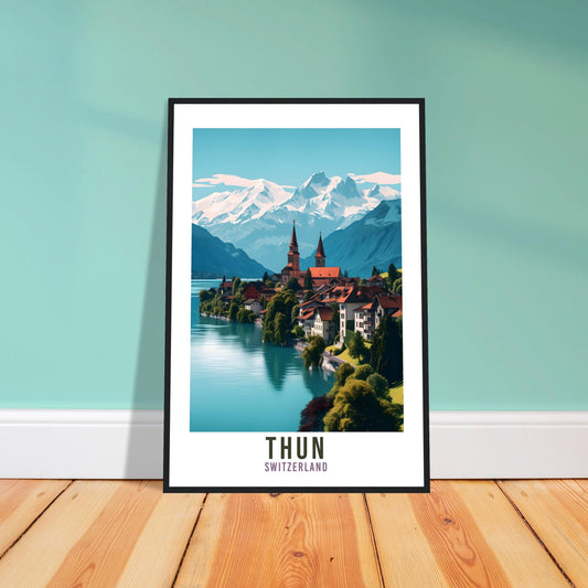 Thun Travel Print Wall Art Thun Switzerland Travel Gift Holiday Thun Art Print Thun Travel Poster Swiss Landscape Switzerland Travel Art