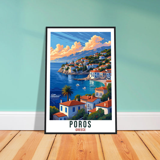 Poros Travel Print Greece Home Decoration Poros Greek Island Wall Art Gift Wall Hanging Art Lover Greece Artwork Poros Gift Travel Poster