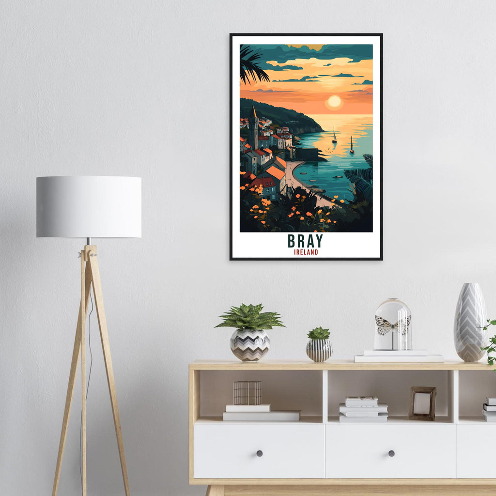 Bray Travel Print Ireland Home Decor Bray Wall Art Gift Wall Hanging Art Lover Bray Irish Artwork Travel Poster Ireland Wicklow Travel Art