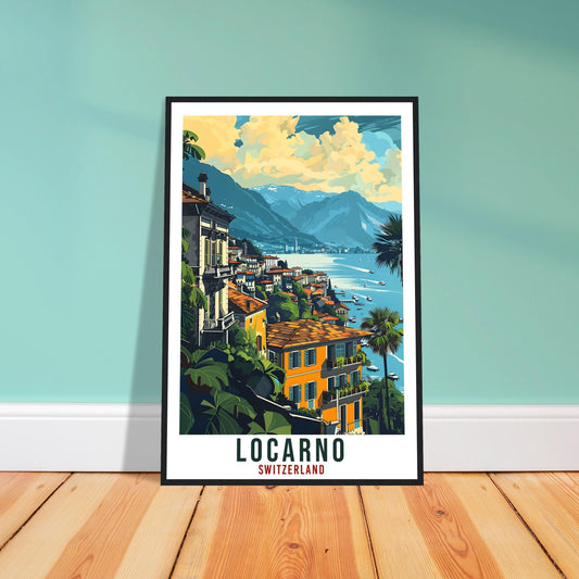 Locarno Travel Print Swiss Wall Art Wall Hanging Home Living Décor Locarno Gift Art Lovers Gift Switzerland Artwork Gift Swiss Travel Poster