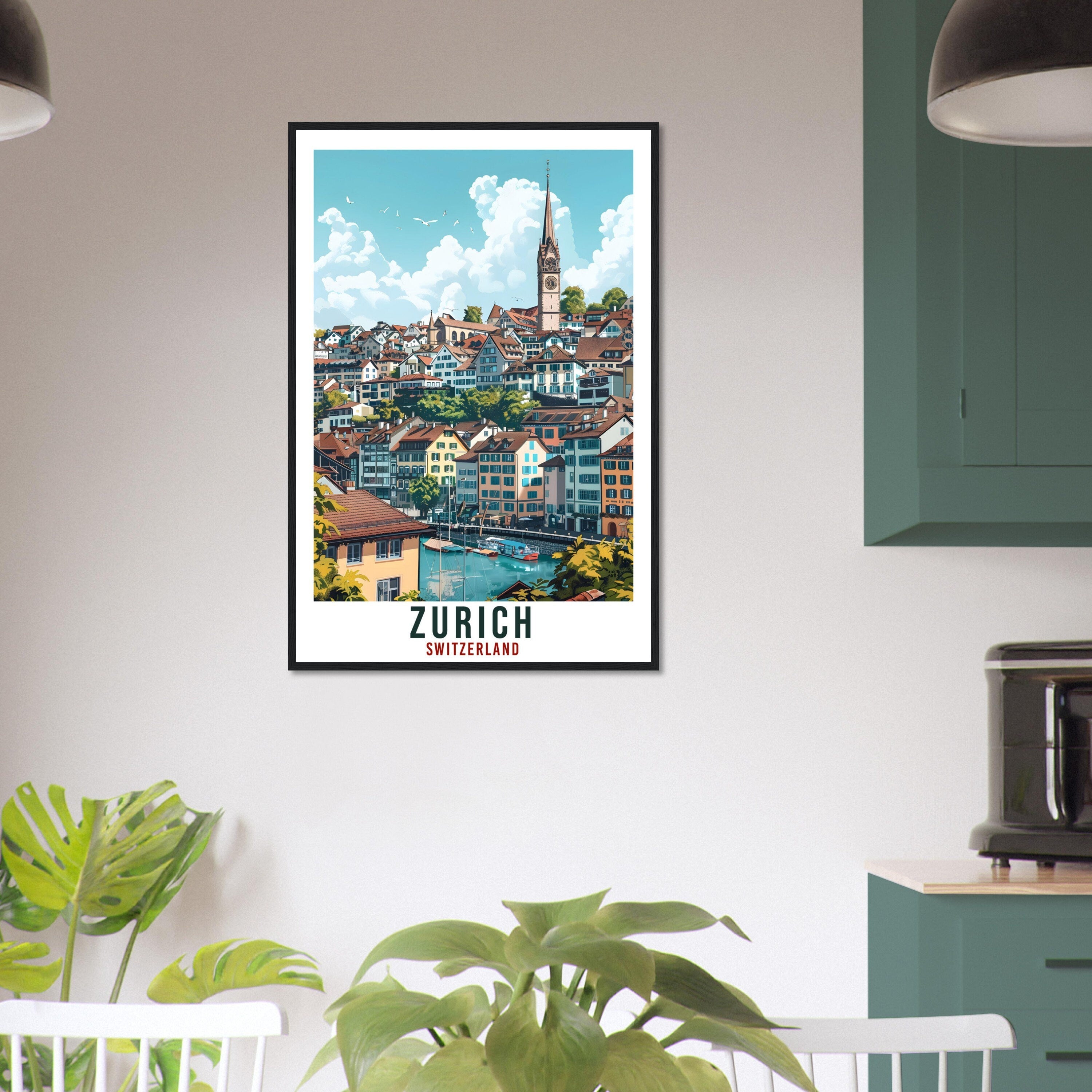 Zurich Travel Print Swiss Wall Art Wall Hanging Home Living Décor Zurich Gift Art Lovers Gift Switzerland Artwork Gift Swiss Travel Poster
