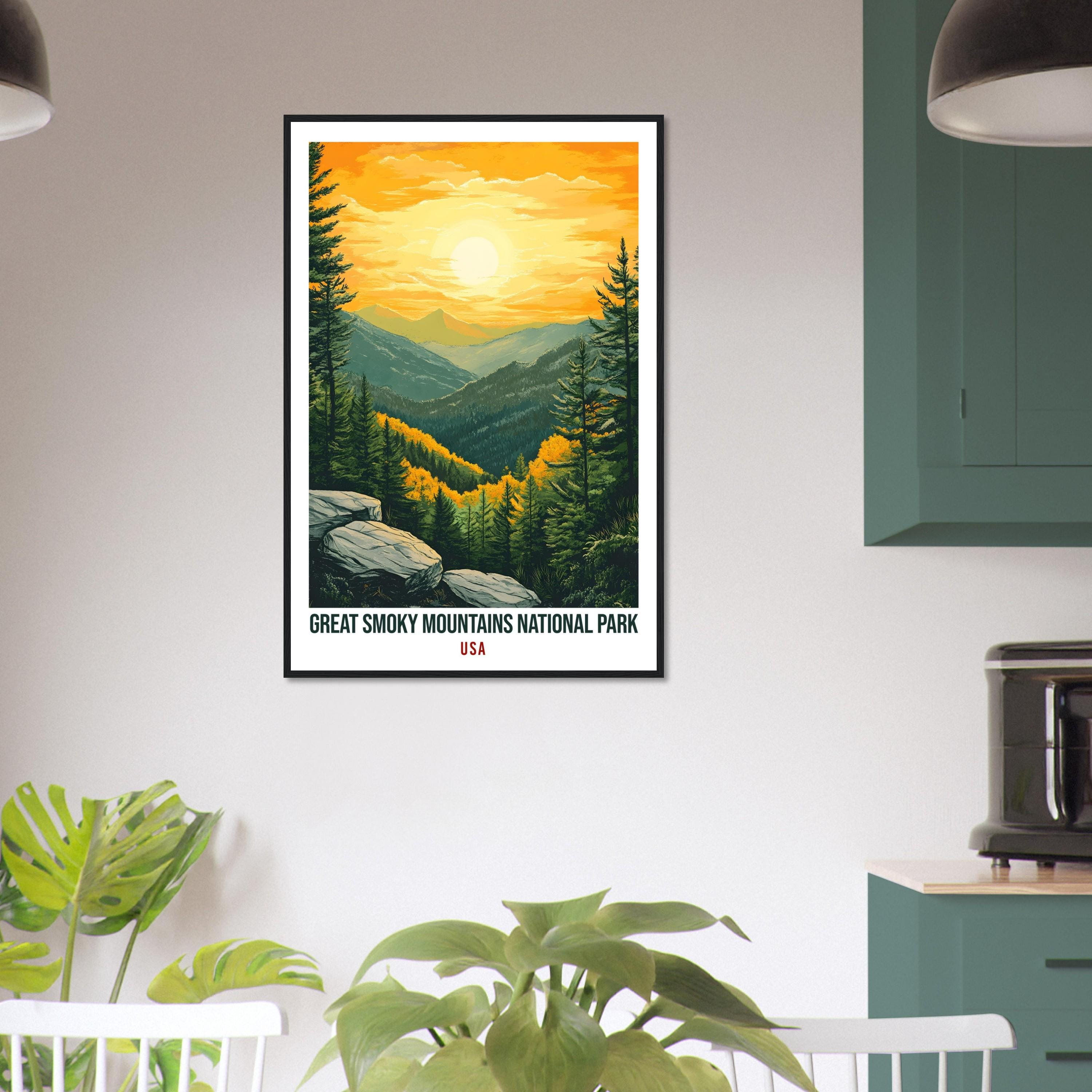 Great Smoky Mountains National Park USA Travel Print Wall Art Wall Hanging Home Décor Great Smoky Gift Travel Art USA Artwork Travel Poster