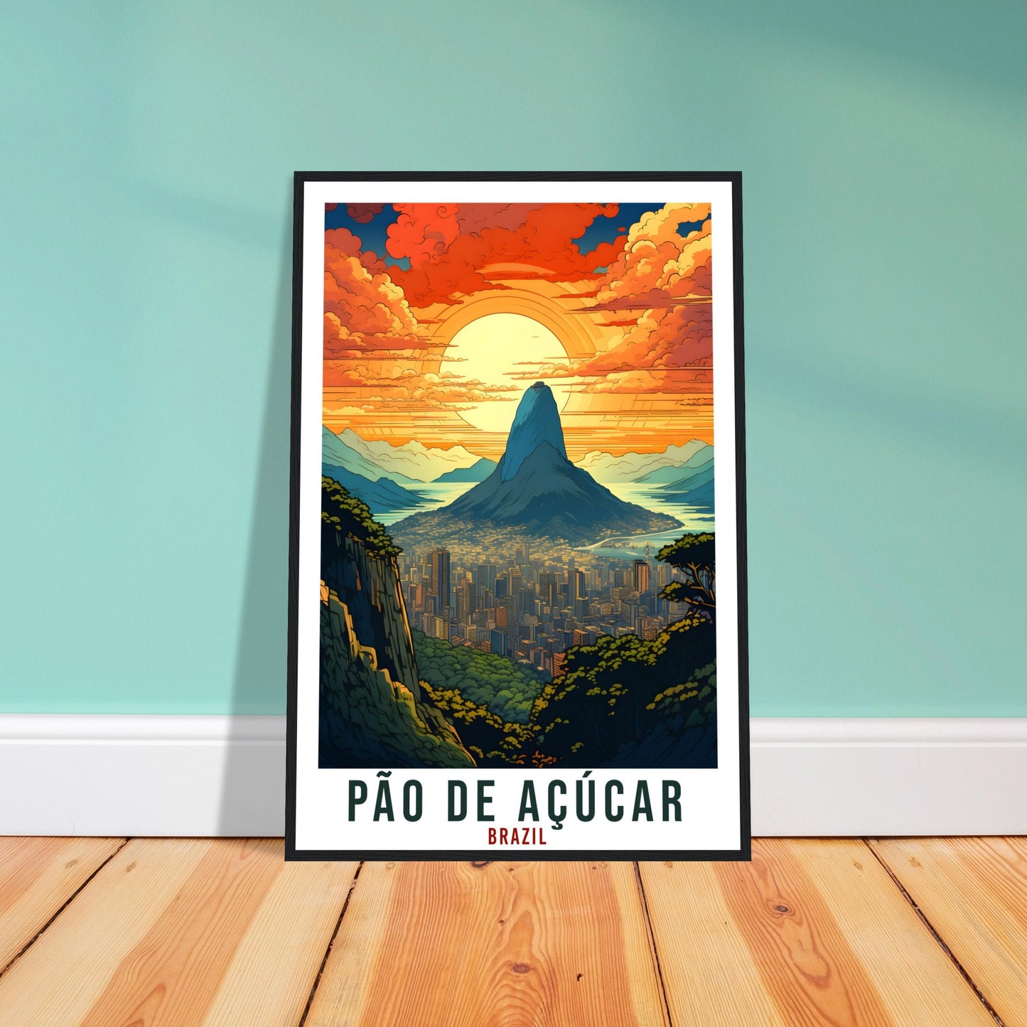 Pao De Acucar Travel Print Wall Art Pao De Acucar Brazil Wall Hanging Artwork Art Gifts Pao De Acucar Travel Poster Brazil Art Lovers Gift