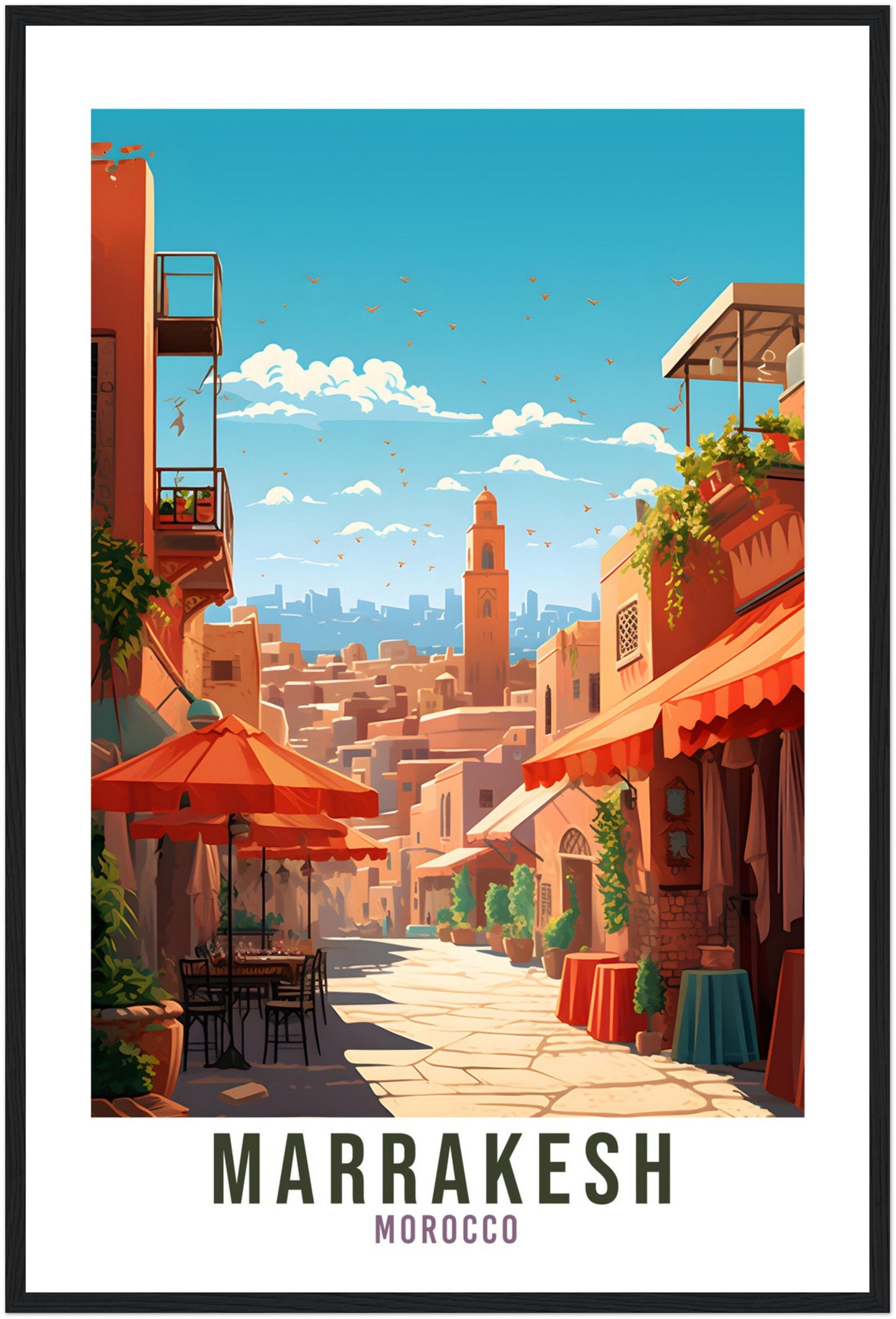 Marrakesh Travel Print Morocco Home Decor Marrakesh Wall Hanging Marrakesh Artwork Gift Marrakesh Travel Poster Moroccan Artwork African Art