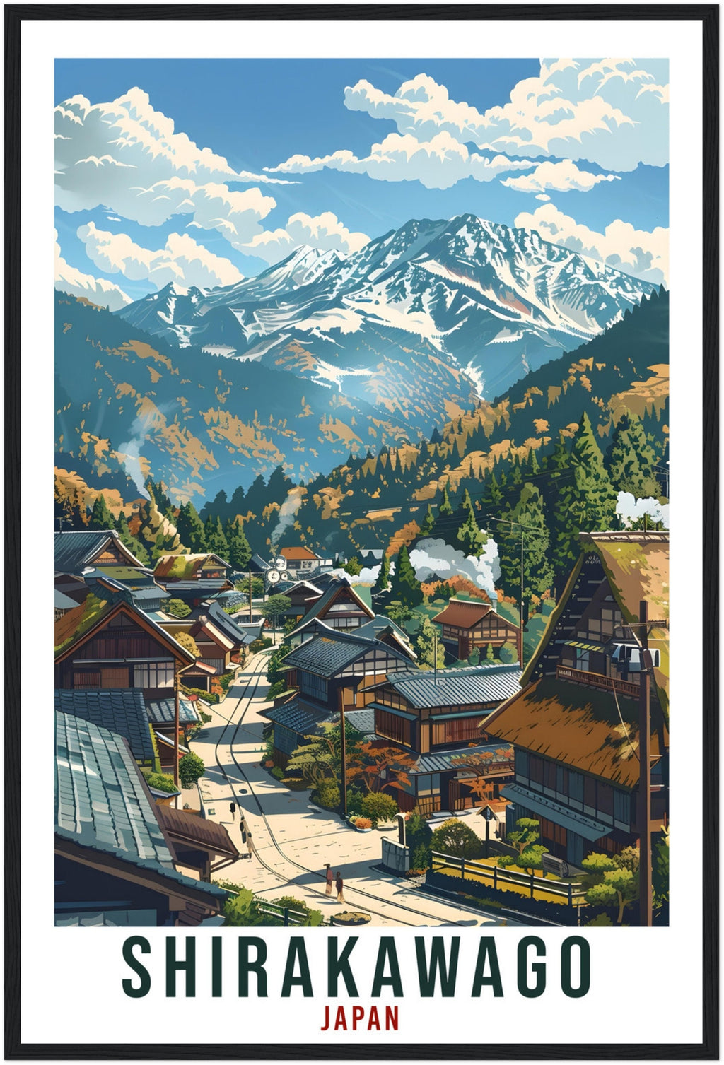 Shirakawago Travel Print Japan Home Decoration Wall Art Gift Wall Hanging Art Lover Japanese Artwork Japan Shirakawago Travel Poster Print