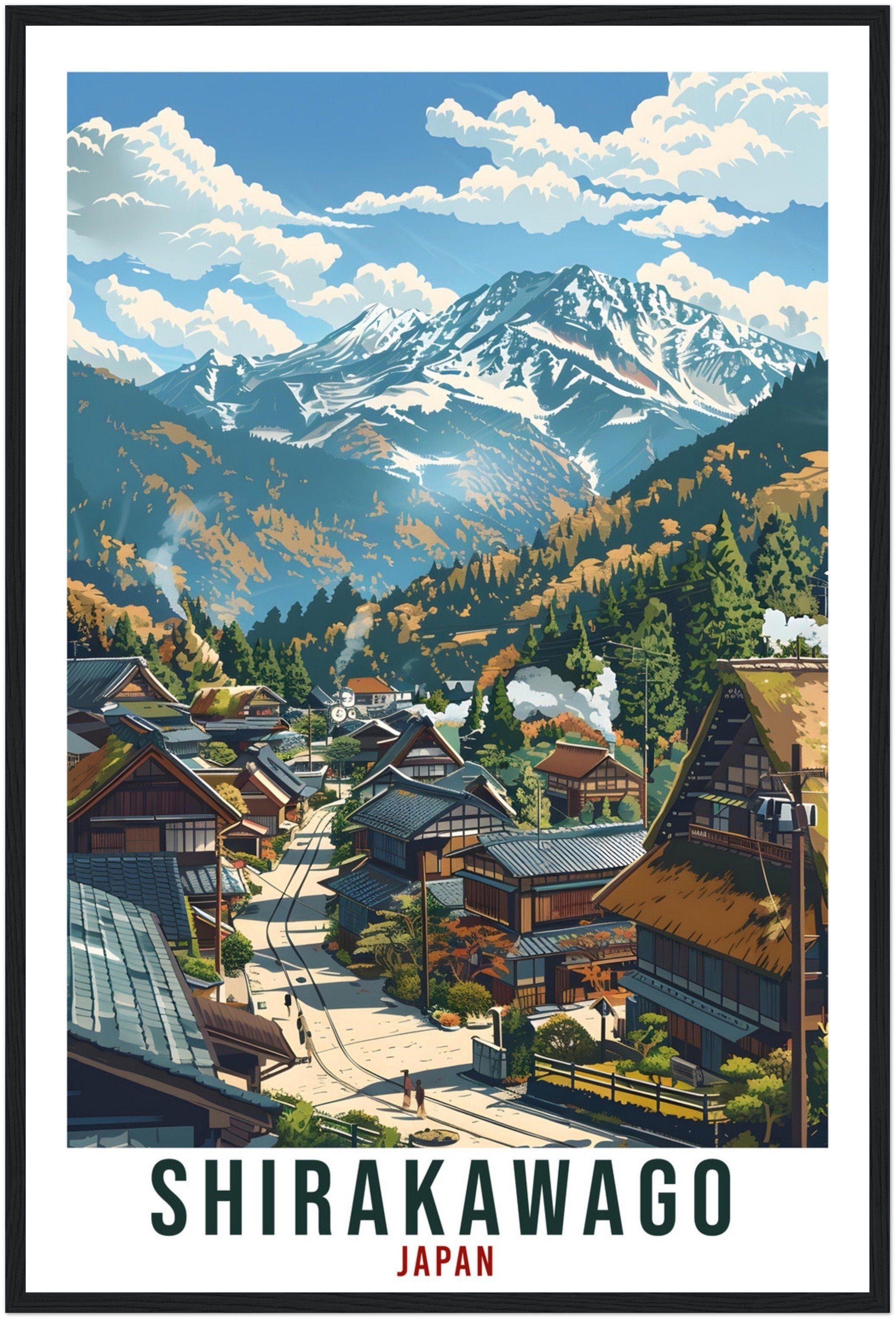 Shirakawago Travel Print Japan Home Decoration Wall Art Gift Wall Hanging Art Lover Japanese Artwork Japan Shirakawago Travel Poster Print