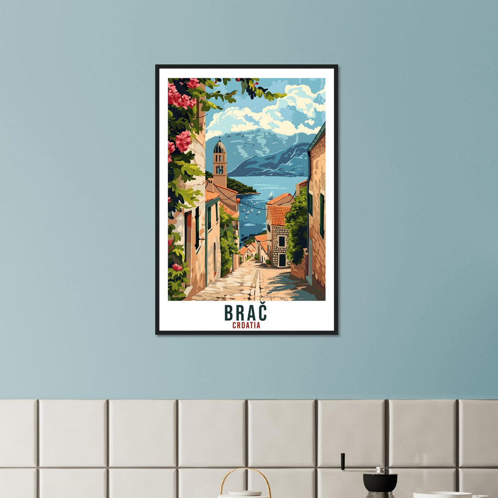 Brač Travel Print Croatia Wall Art Wall Hanging Home Décor Brač Gift Croatia Landmark Artwork Gift Brač Island Croatia Holiday Travel Poster