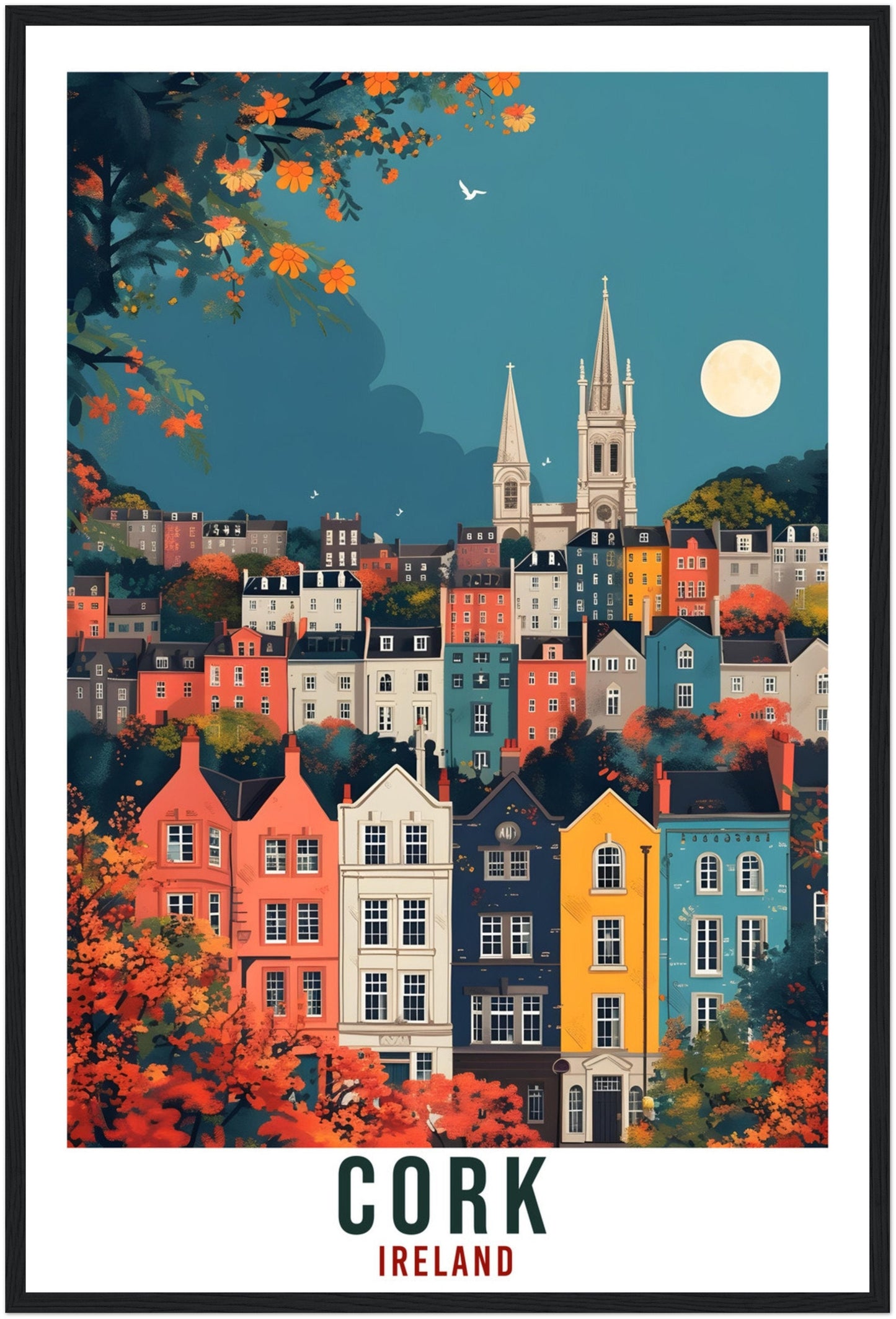 Cork Travel Print Ireland Home Decoration Irish Cork Wall Art Gift Wall Hanging Art Lover Irish Artwork Ireland Cork Travel Poster Gift