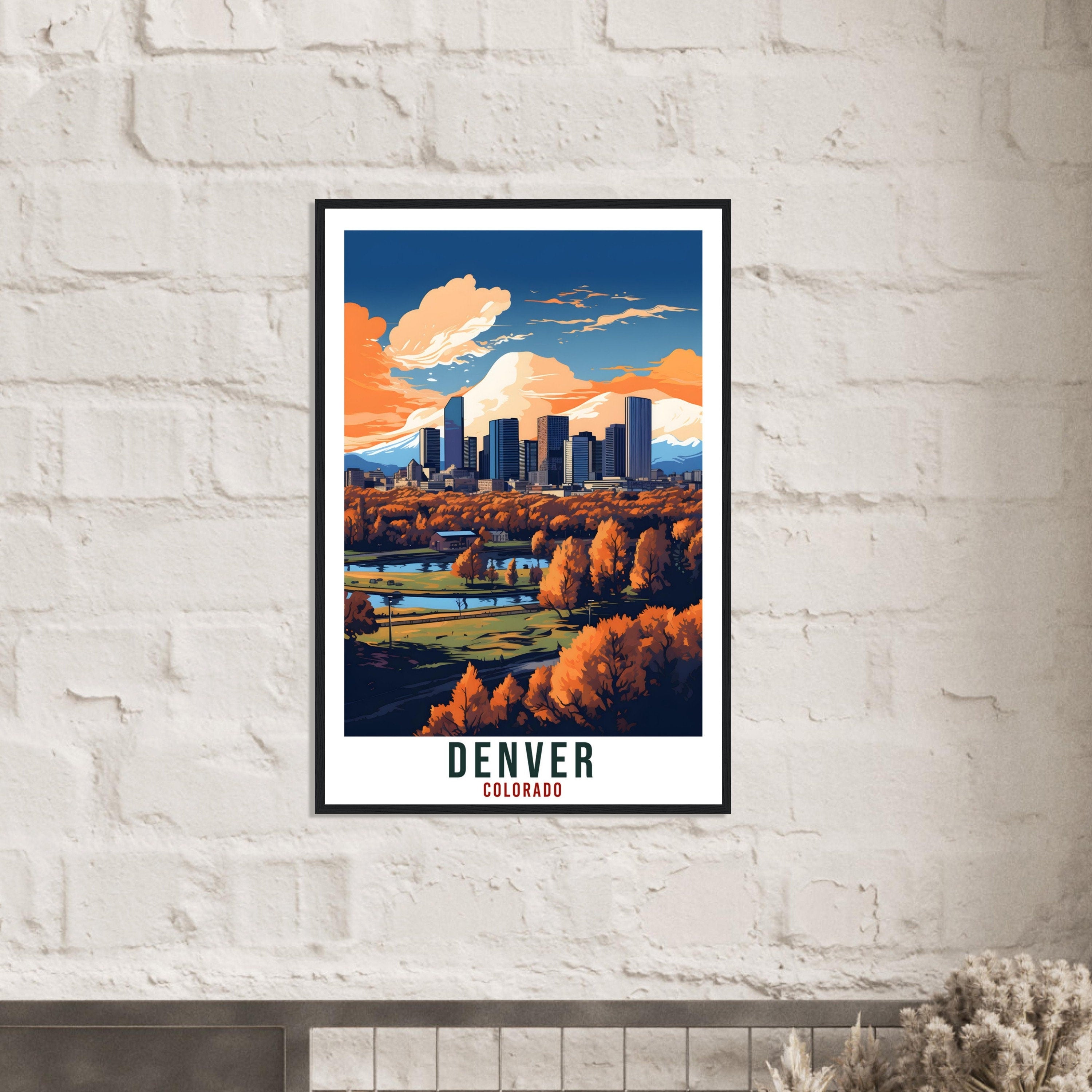 Denver Travel Print Colorado Home Decoration USA City Wall Art Gift Wall Hanging Art Lover Colorado Artwork Denver Travel Poster Home Office
