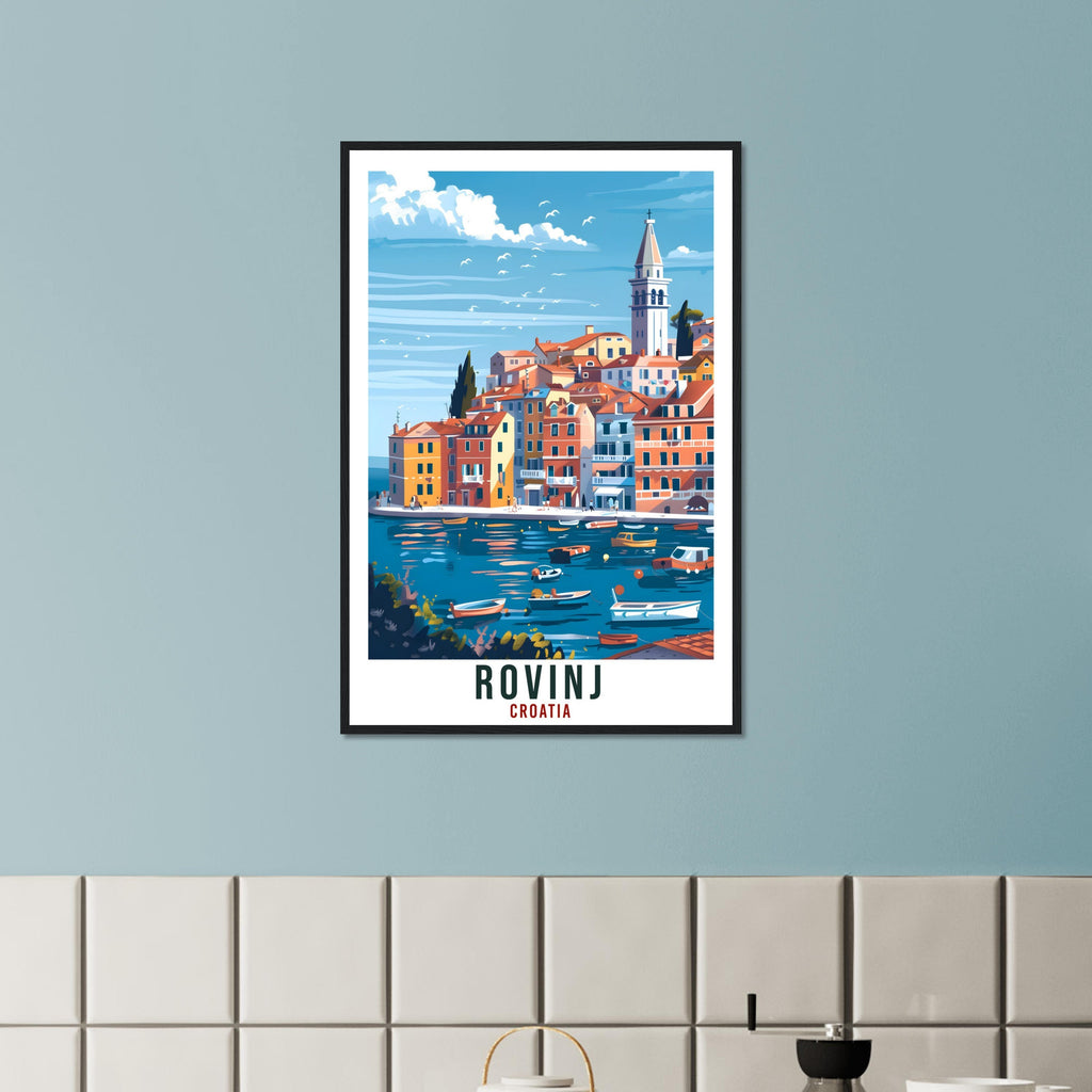 Rovinj Travel Print Croatia Wall Art Wall Hanging Home Décor Rovinj Gift Croatian Landmark Artwork Gift Rovinj Croatia Holiday Travel Poster