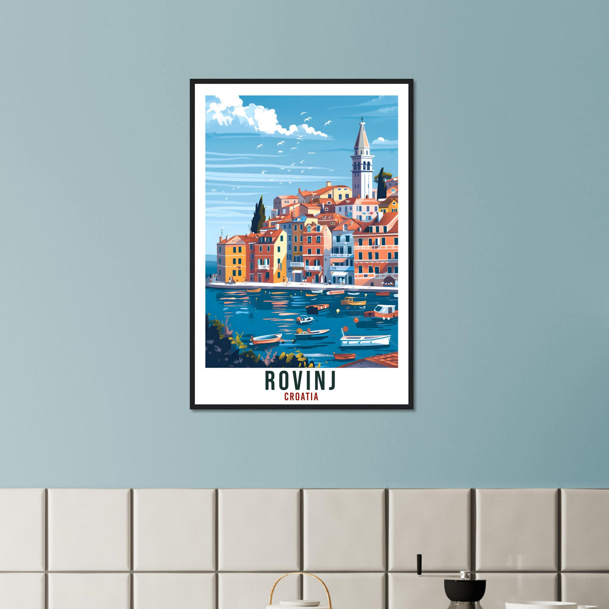 Rovinj Travel Print Croatia Wall Art Wall Hanging Home Décor Rovinj Gift Croatian Landmark Artwork Gift Rovinj Croatia Holiday Travel Poster