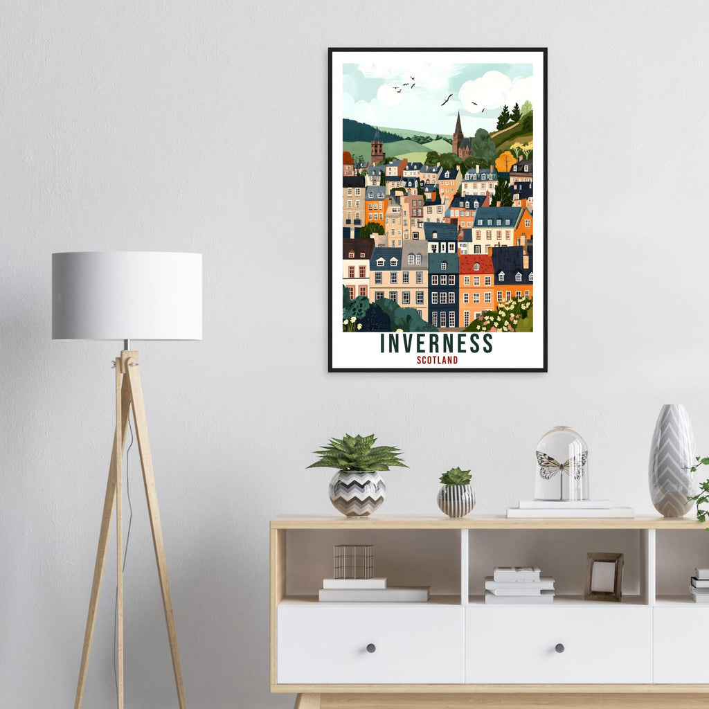Inverness Travel Print Scotland Home Decor Inverness Wall Art Wall Hanging Art Lover Scotland Artwork Travel Poster Inverness Travel Art