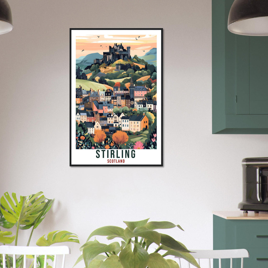 Stirling Travel Print Scotland Home Decor Stirling Wall Art Wall Hanging Art Lover Scotland Artwork Travel Poster Stirling Travel Art Gift