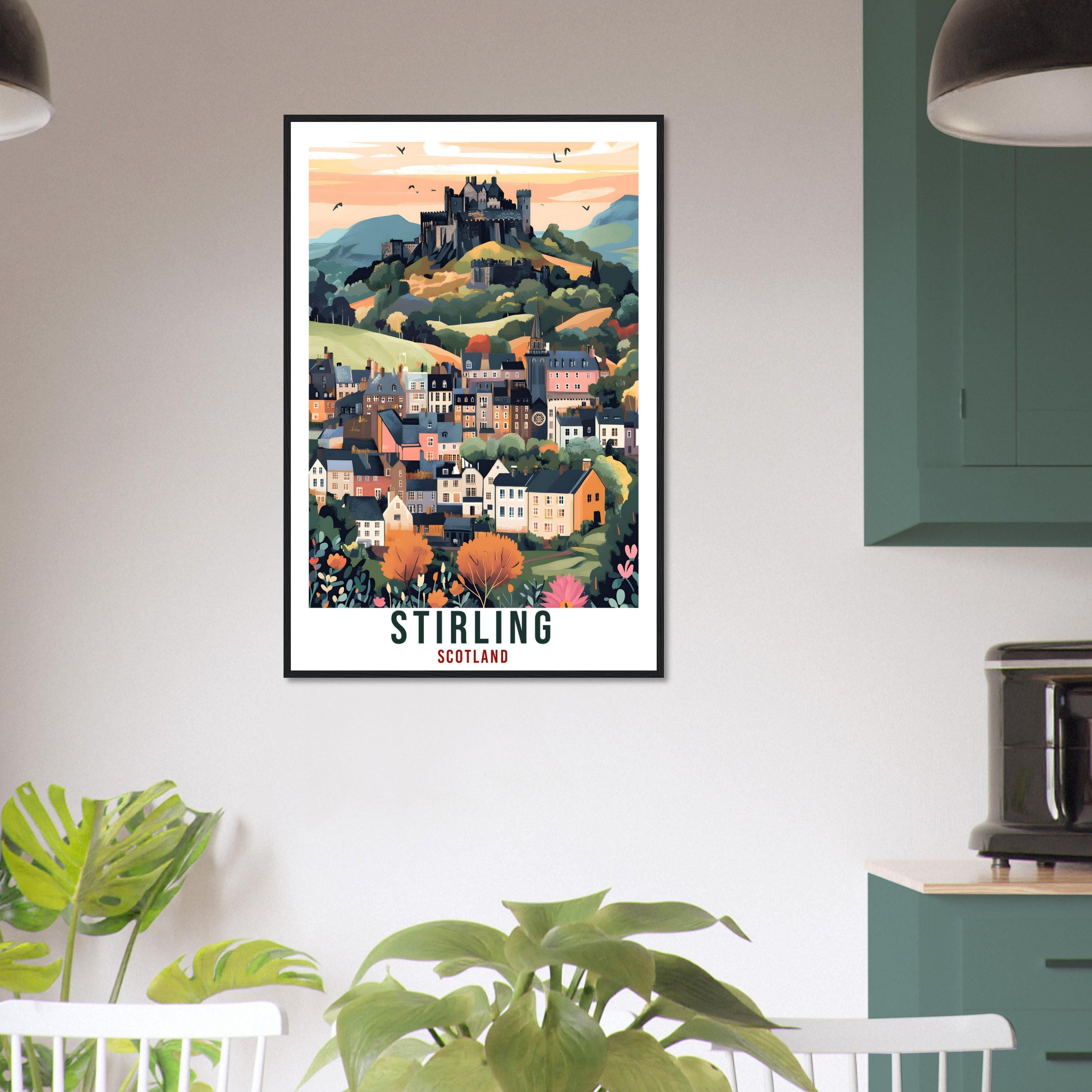 Stirling Travel Print Scotland Home Decor Stirling Wall Art Wall Hanging Art Lover Scotland Artwork Travel Poster Stirling Travel Art Gift