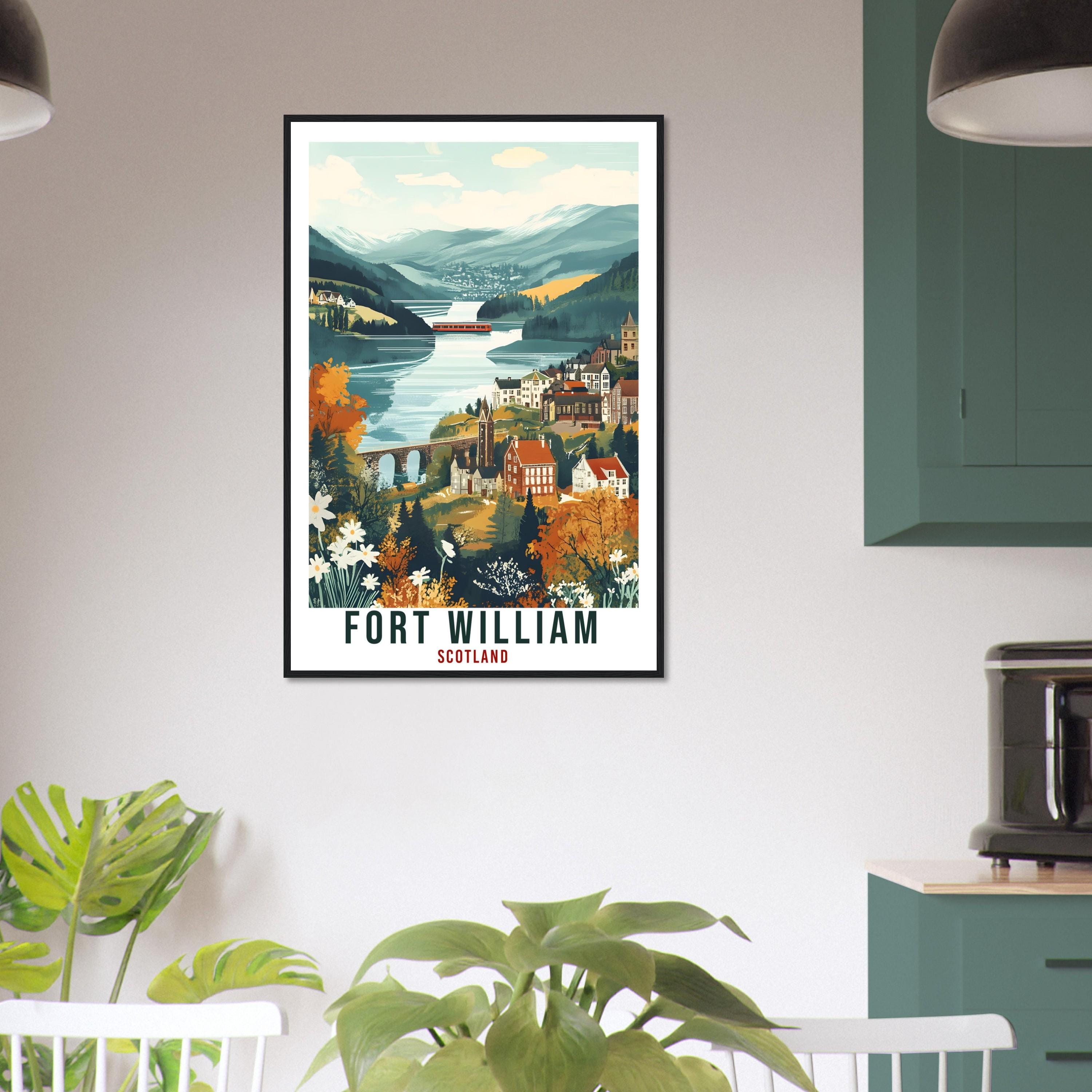 Fort William Travel Print Scotland Home Decor Fort William Wall Art Wall Hanging Art Lover Scotland Artwork Travel Poster Fort William Art