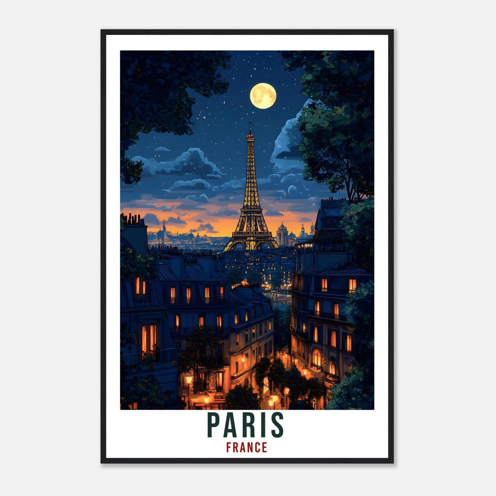 Paris Travel Print Eiffel Tower At Night Home Decor Paris Wall Art Gift Wall Hanging Art Lover Paris France Artwork Travel Poster Travel Art