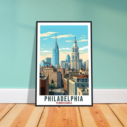 Philadelphia Travel Poster Pennsylvania Home Decor USA Wall Art Gift Wall Hanging Art Lover Pennsylvania Artwork Philadelphia Travel Print