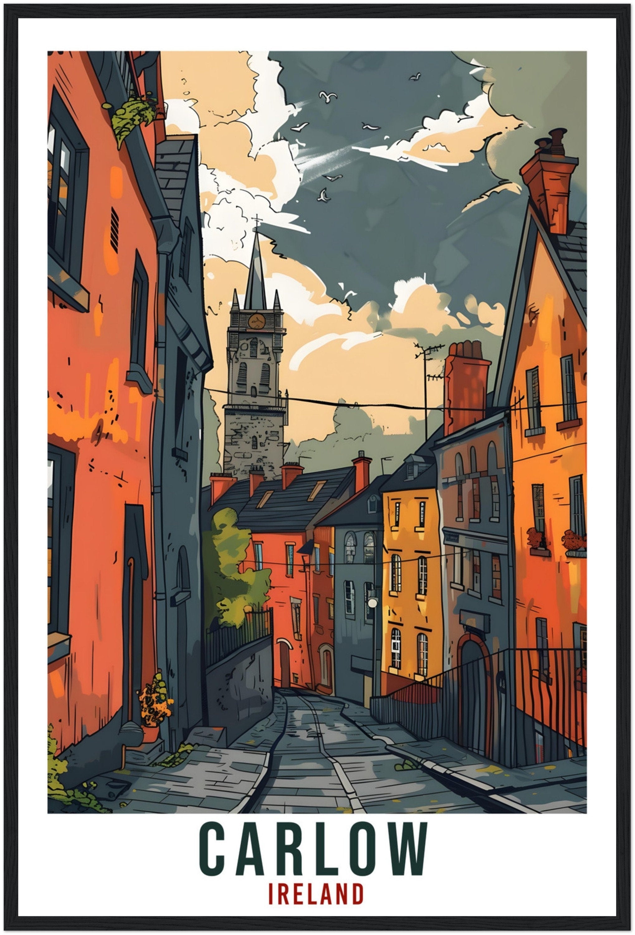 Carlow Travel Print Ireland Wall Art Wall Hanging Home Living Décor Carlow Gift Art Lovers Gift Irish Artwork Gift Ireland Travel Poster