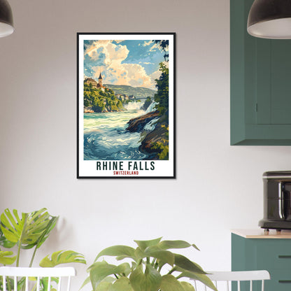 Rhine Falls Travel Print Swiss Wall Art Wall Hanging Home Décor Rhine Fall Gift Art Lovers Gift Switzerland Artwork Gift Swiss Travel Poster