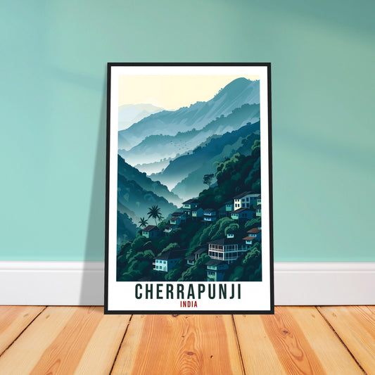 Cherrapunji Travel Print India Home Decoration Wall Art Gift Wall Hanging Art Lover Indian Artwork Cherrapunji Travel Poster Cityscape Print